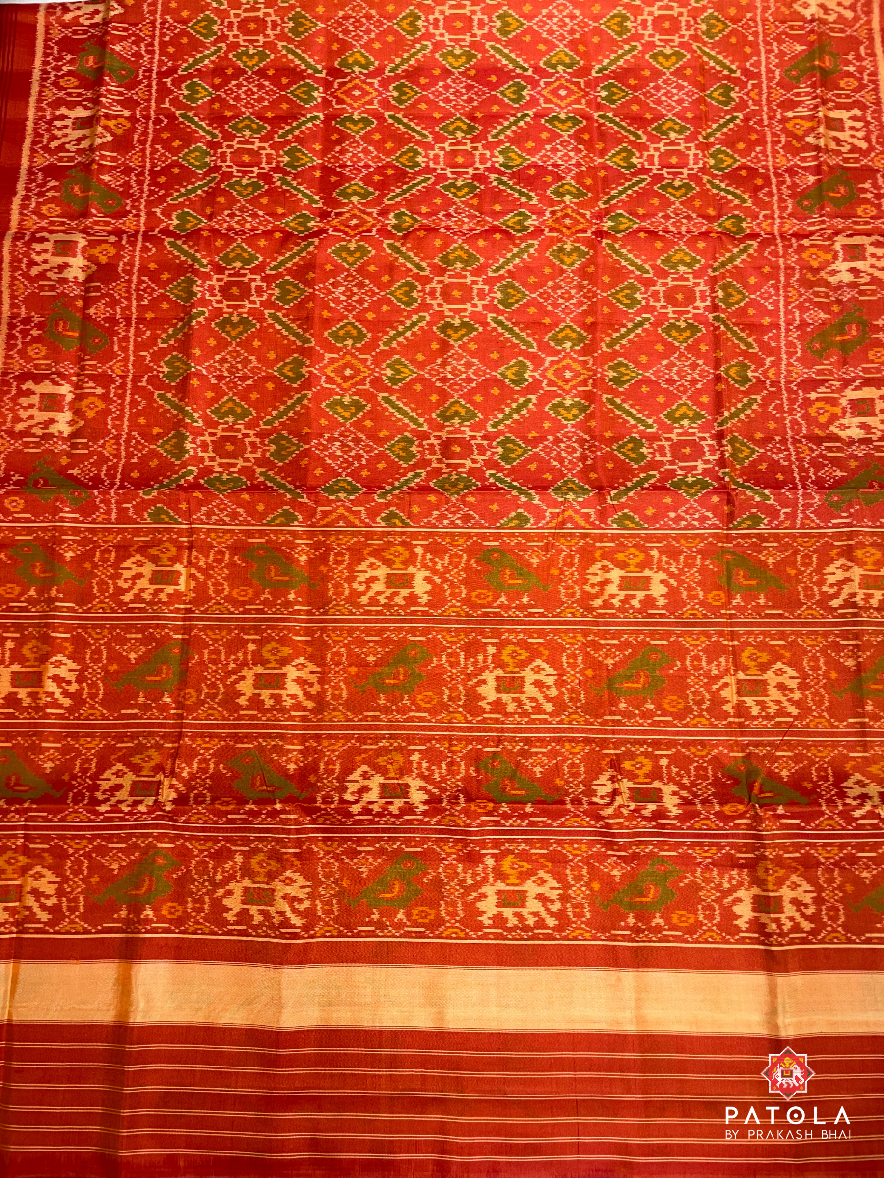 Traditional Manekchowk Design Without Tissue Single Ikat Patola Saree