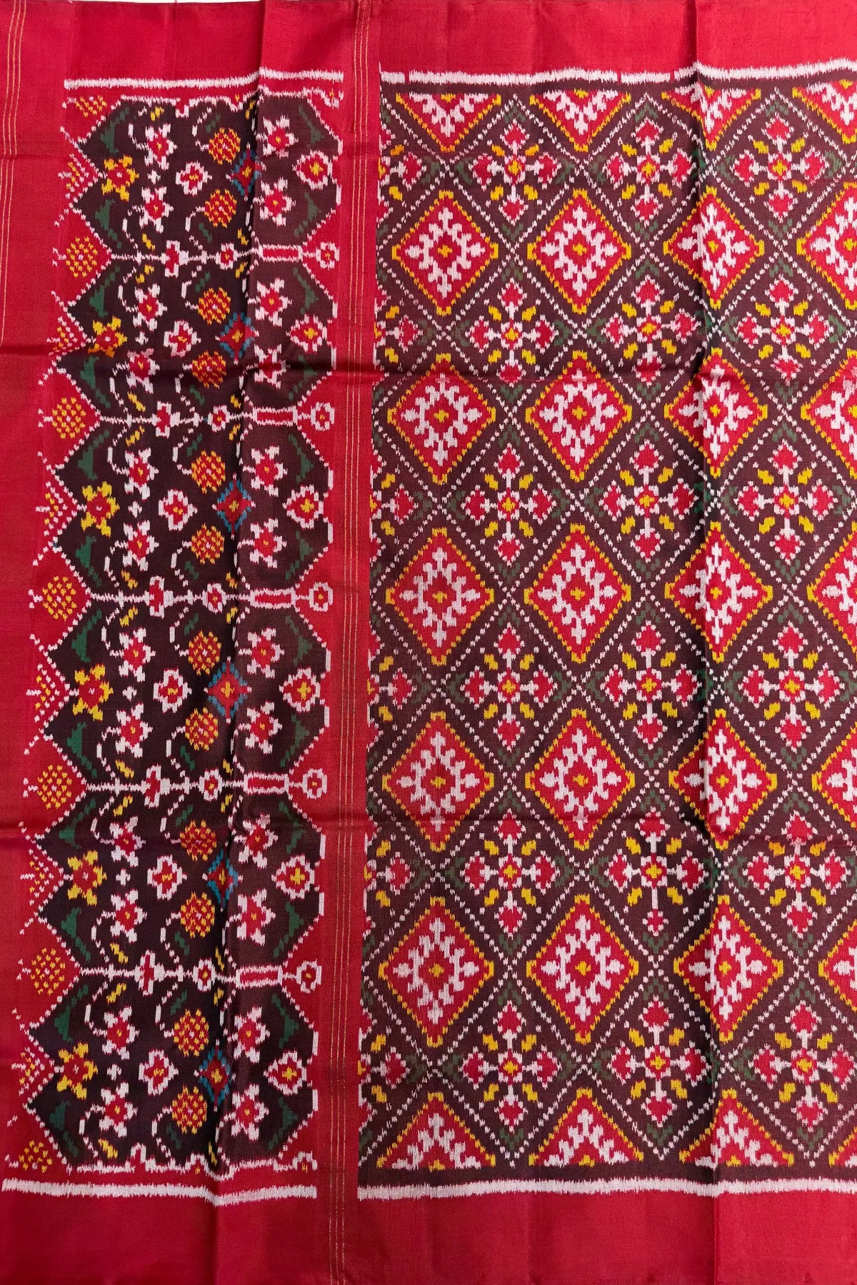 Chanda bhatt design with minakari work semi double ikat patola dupatta