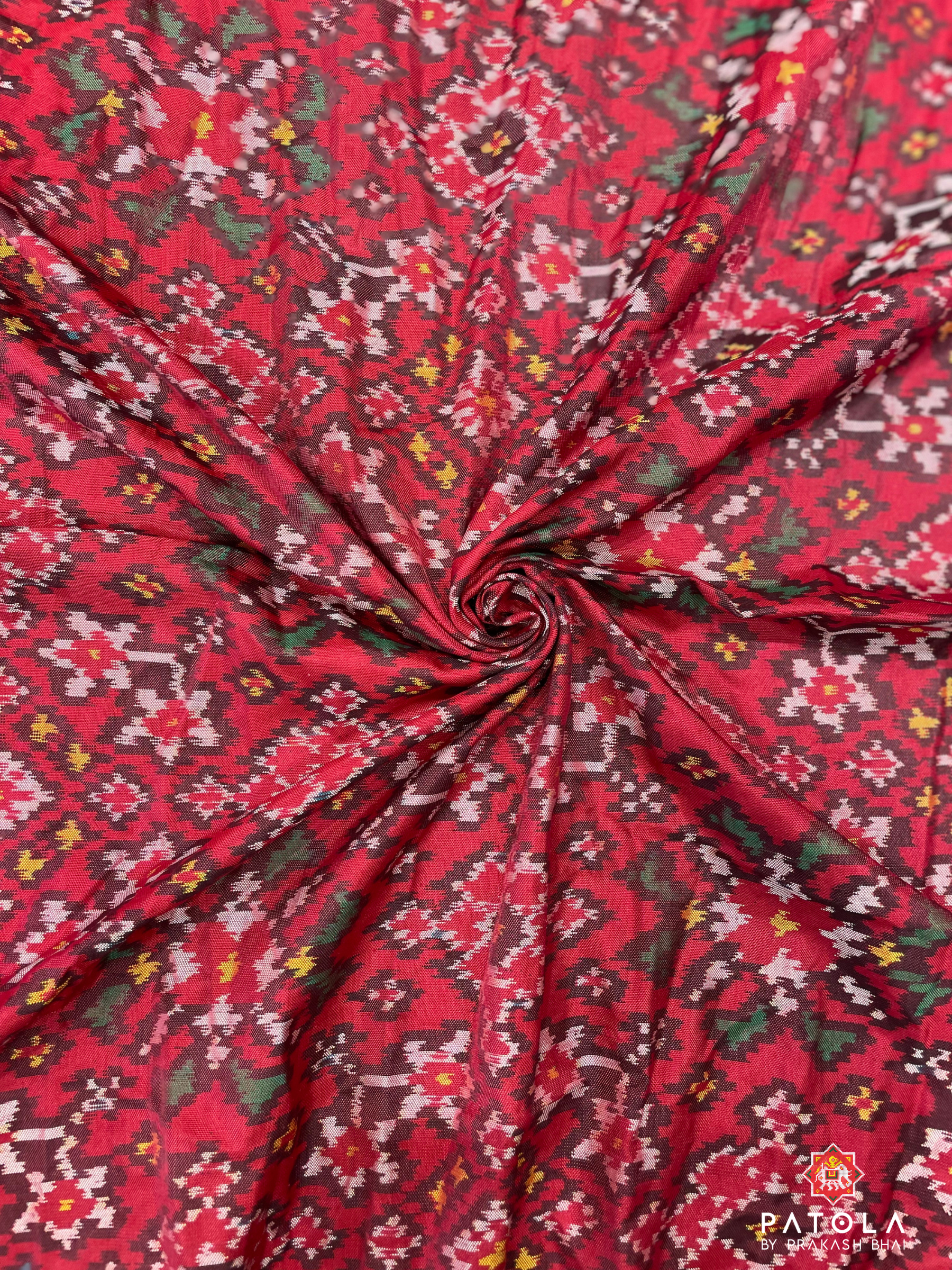 Hathi-Popat Border With Orange Small Bandhej Patola Saree