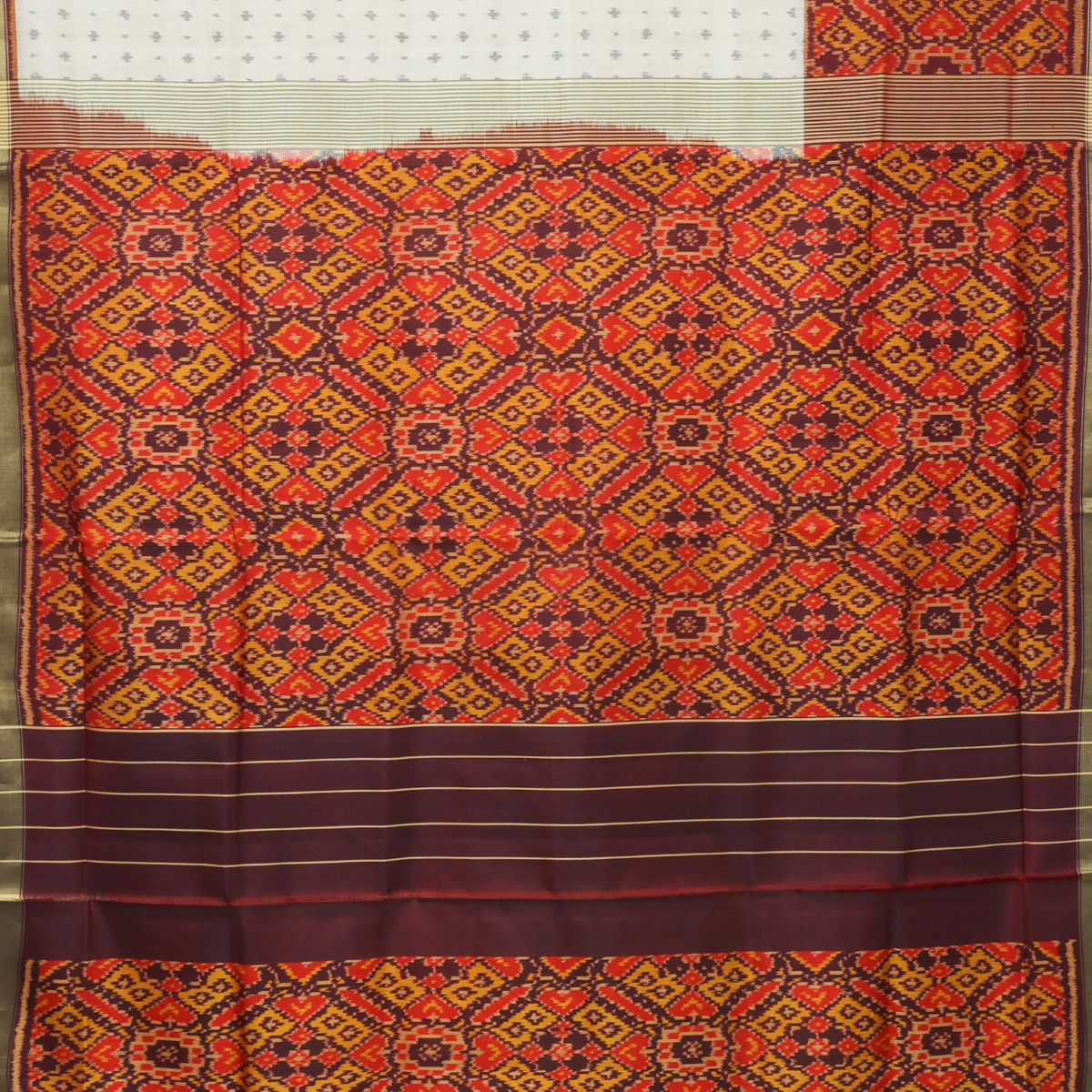 Scut border with small dots minakari work & blouse patola design singl ...