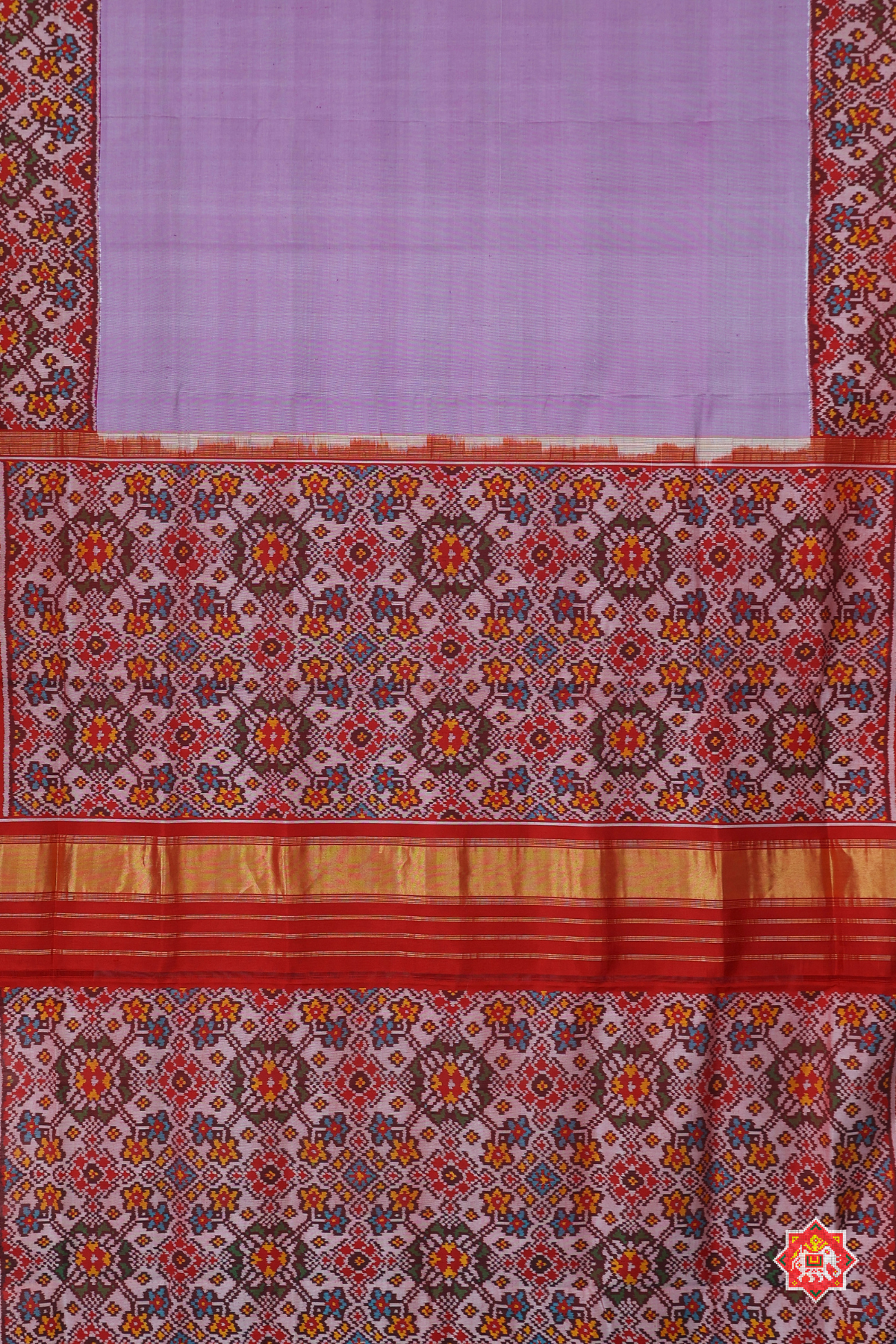 Plain patola with border pallu navratna design & blouse patola design with minakari work patola saree
