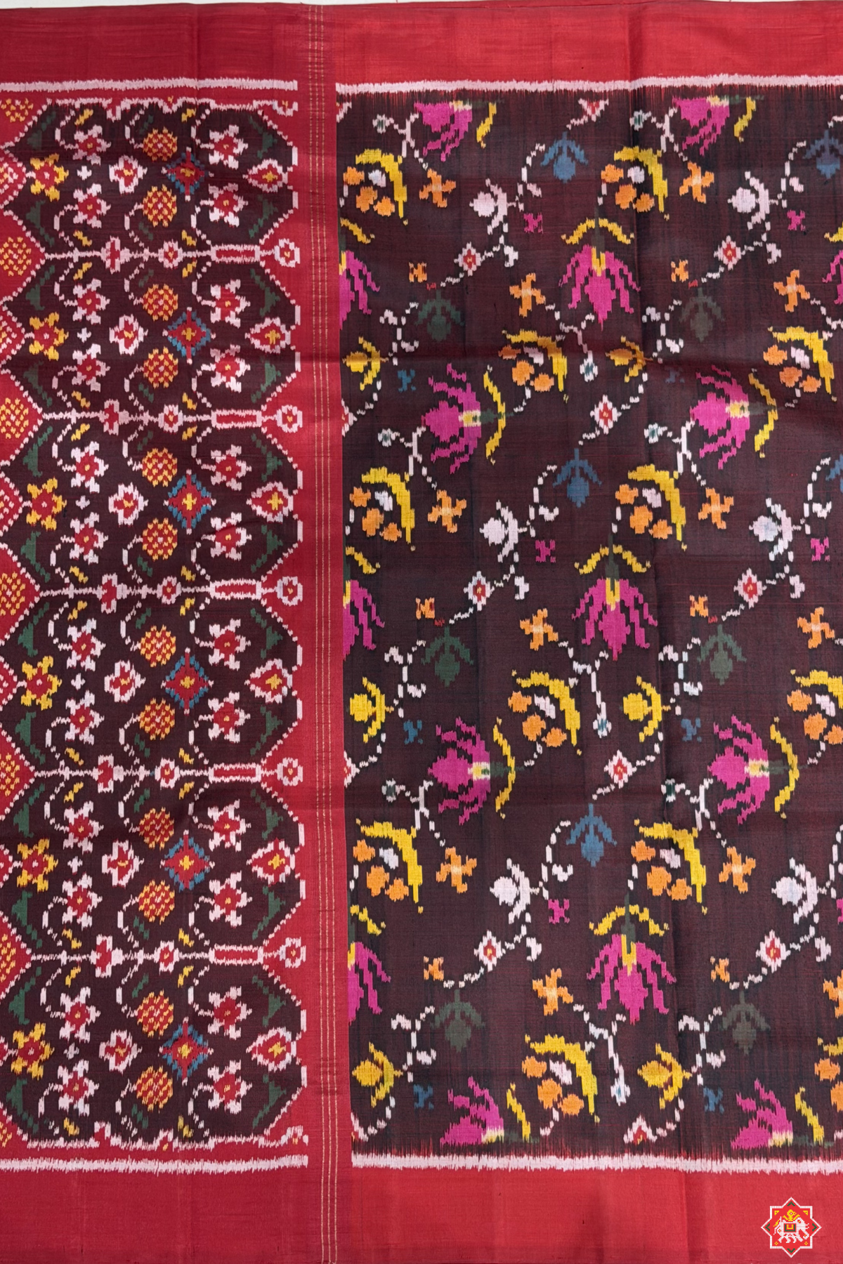 Master piece traditional flower design semi double ikat patola dupatta