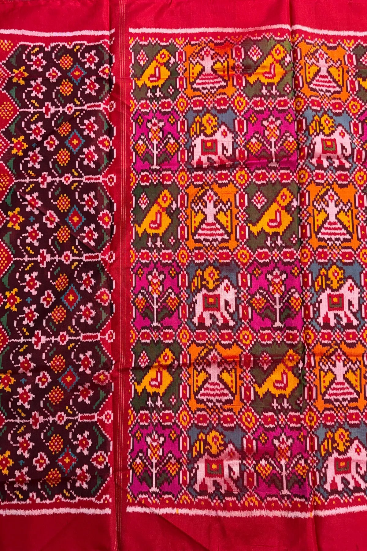 Master piece motifs design semi double ikat dupatta