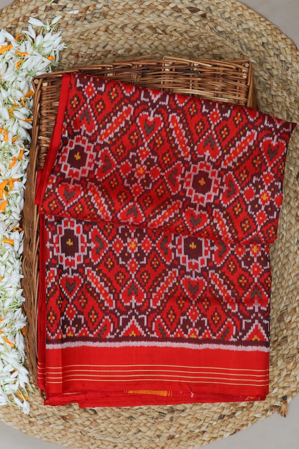 Manek chowk design without tissue traditional design single ikat patola saree