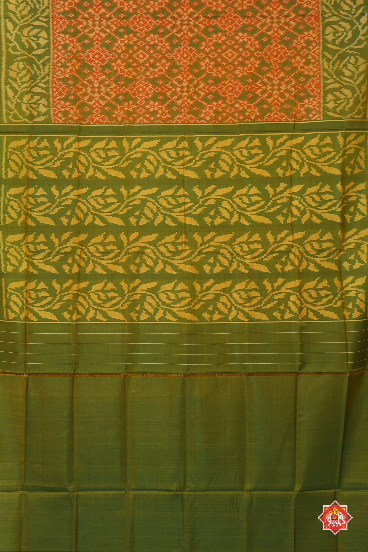 Navaratna design minakari work & fancy designer border single ikat patola saree