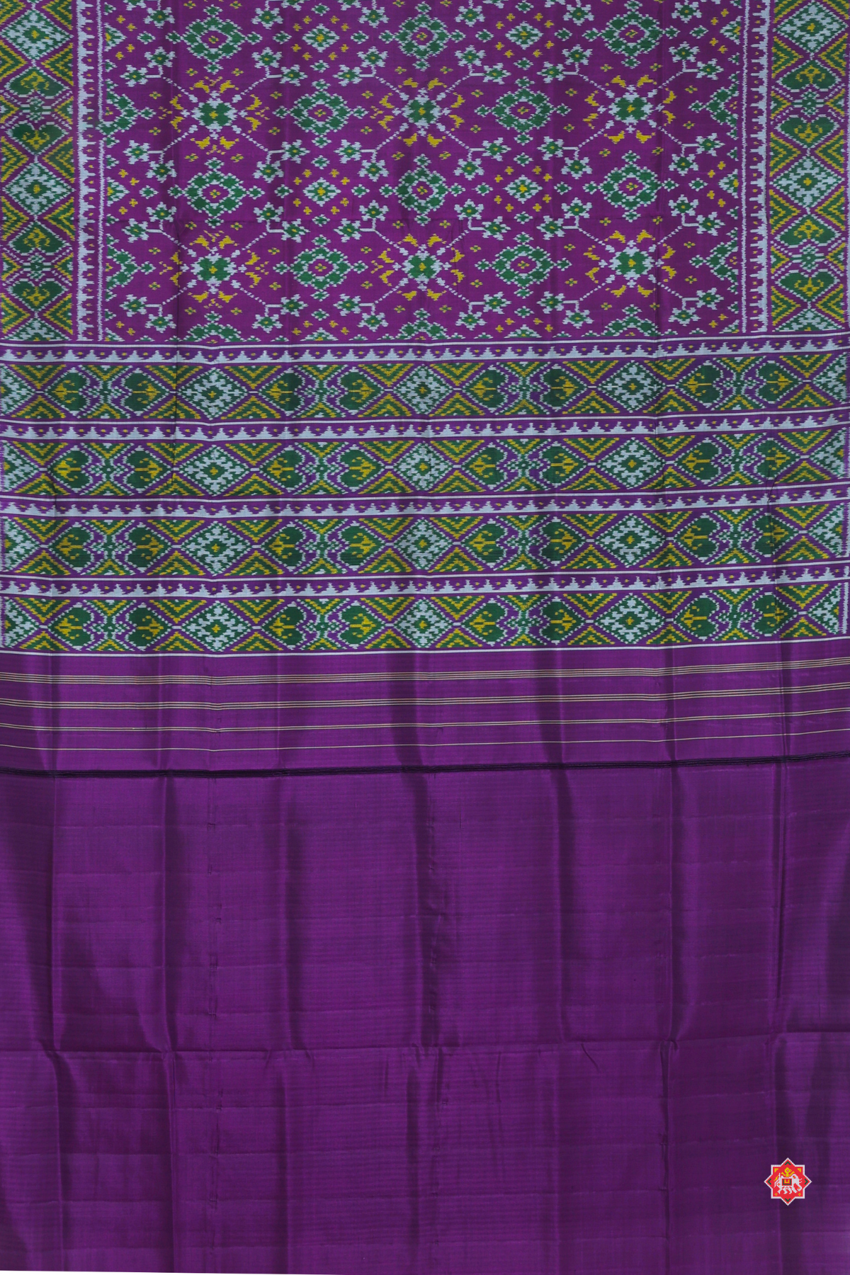 Navaratna design minakari without tissue border single ikat patola saree