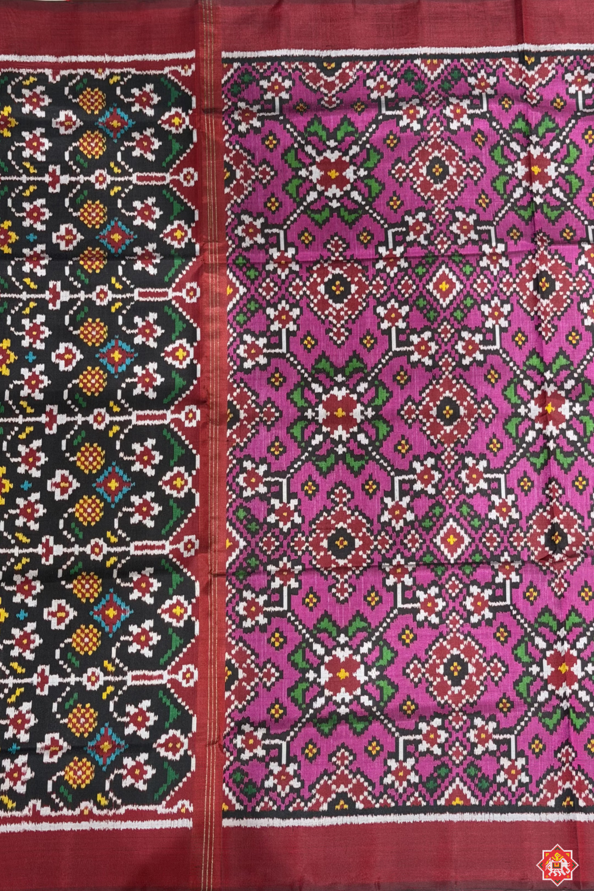 Master piece traditional navratna design semi double ikat patola dupatta