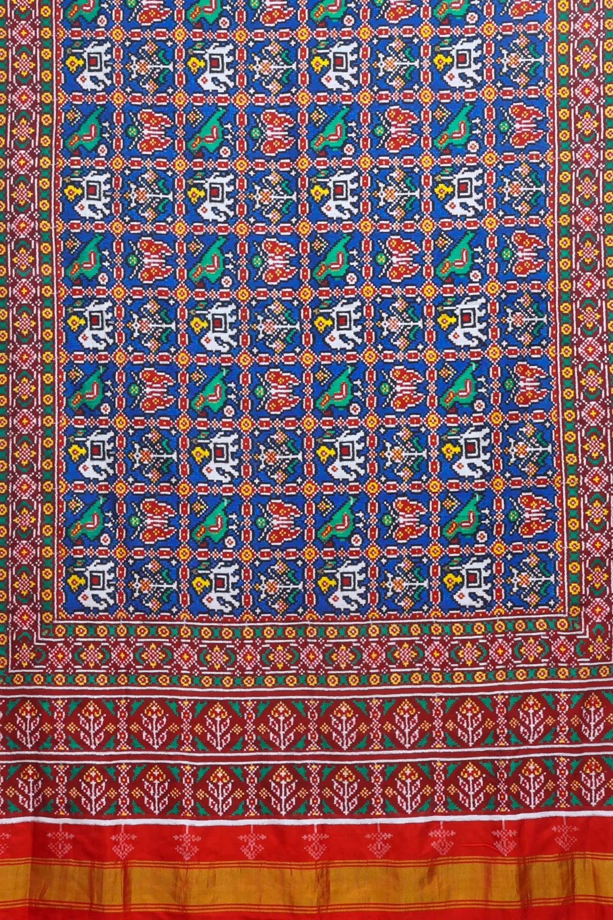 Patan patola traditional motif design with pallu border traditional pure double ikat saree