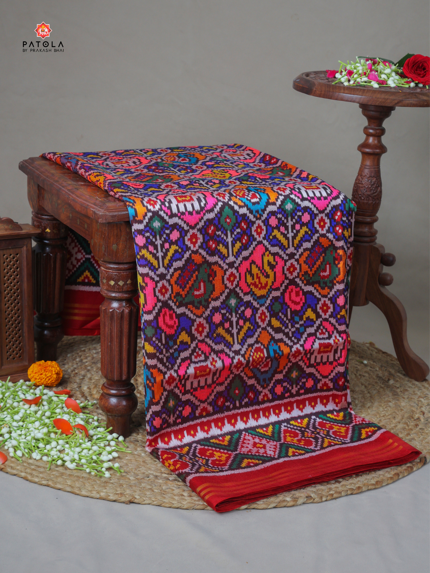 Hathi popat designer twill patola saree