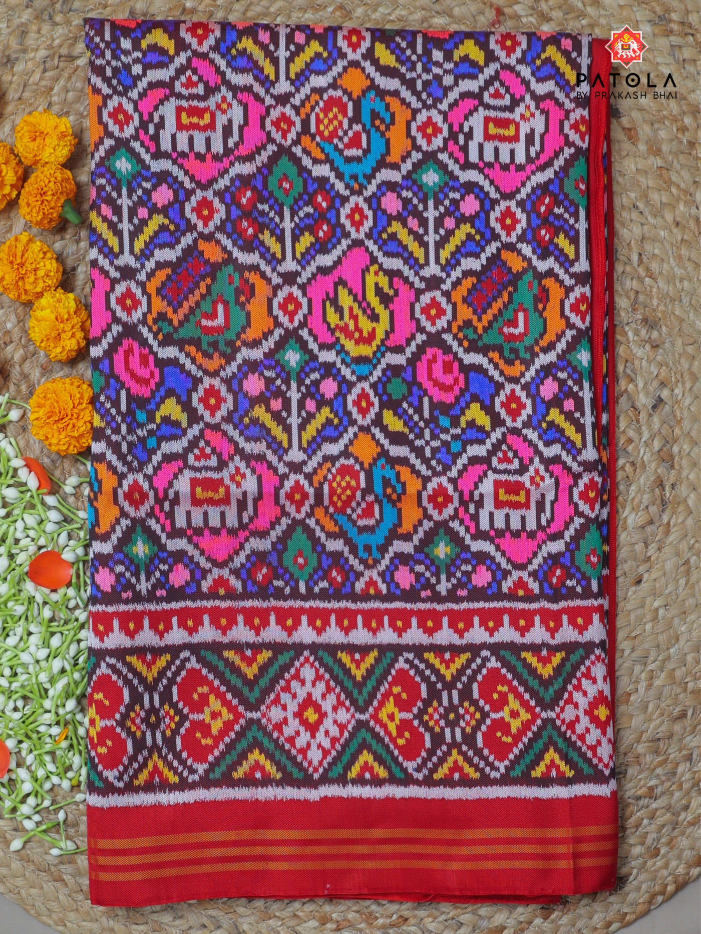 Hathi popat designer twill patola saree