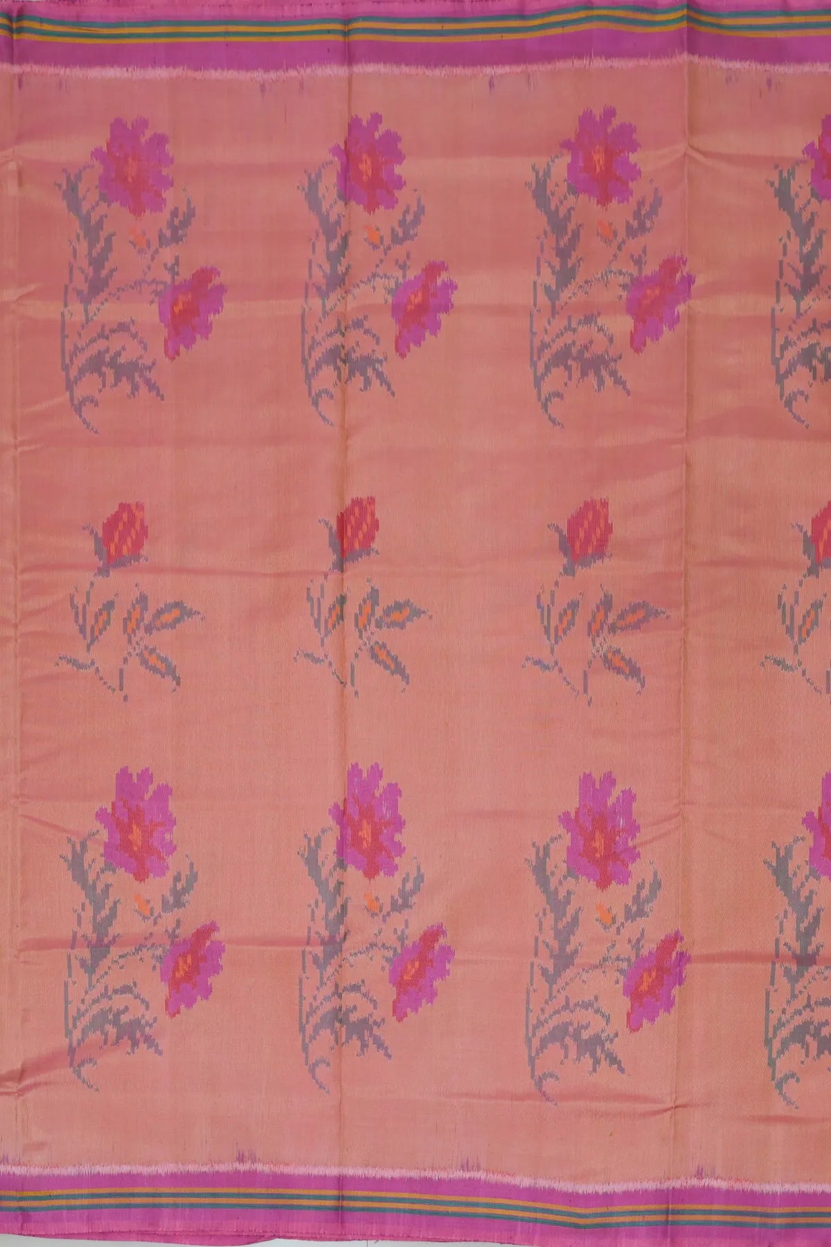 Masterpiece fancy flowers design semi double ikat patola saree