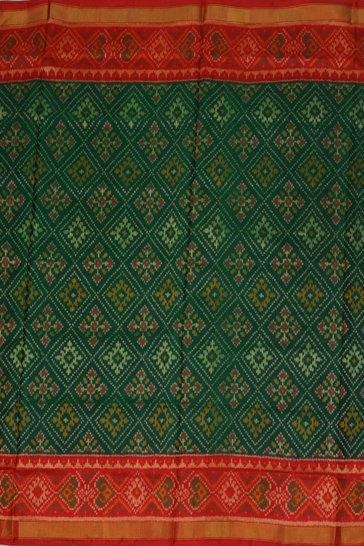 Chandabhat design with pallu border traditional design single ikat patola saree