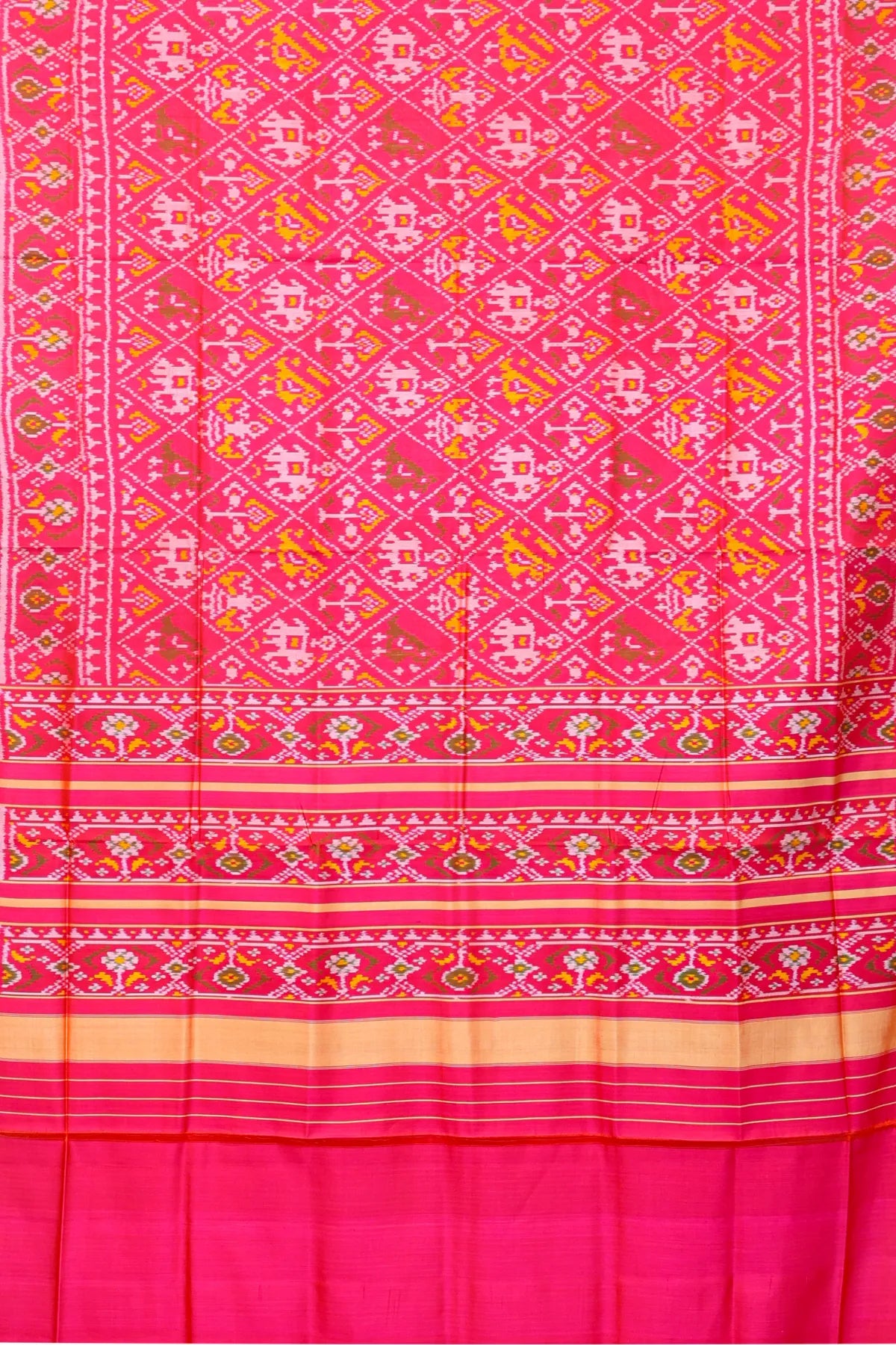 Nari kunjar design small tissue single ikat patola saree