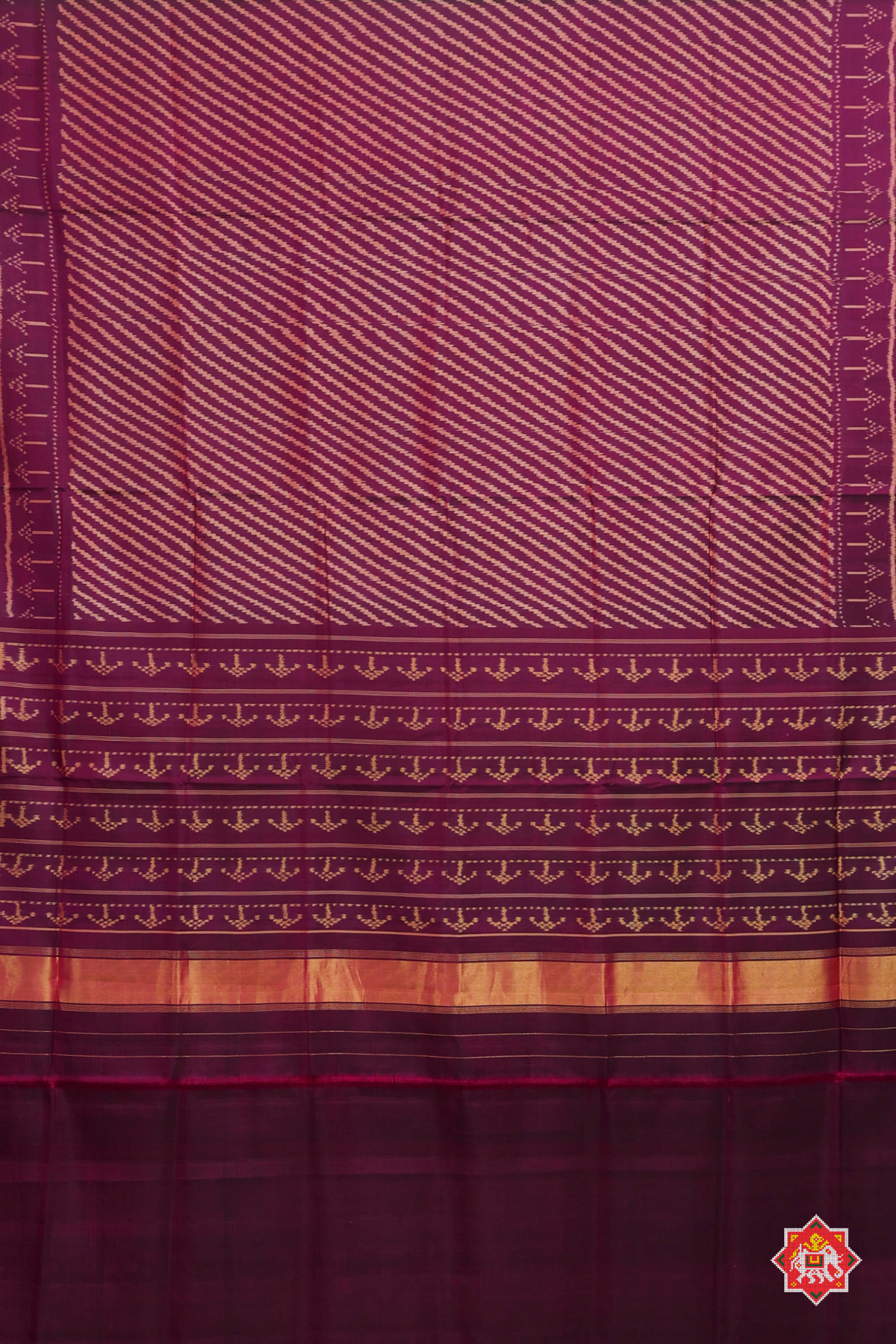 Lehriya design with small tissue border single ikat patola saree ( office ware)