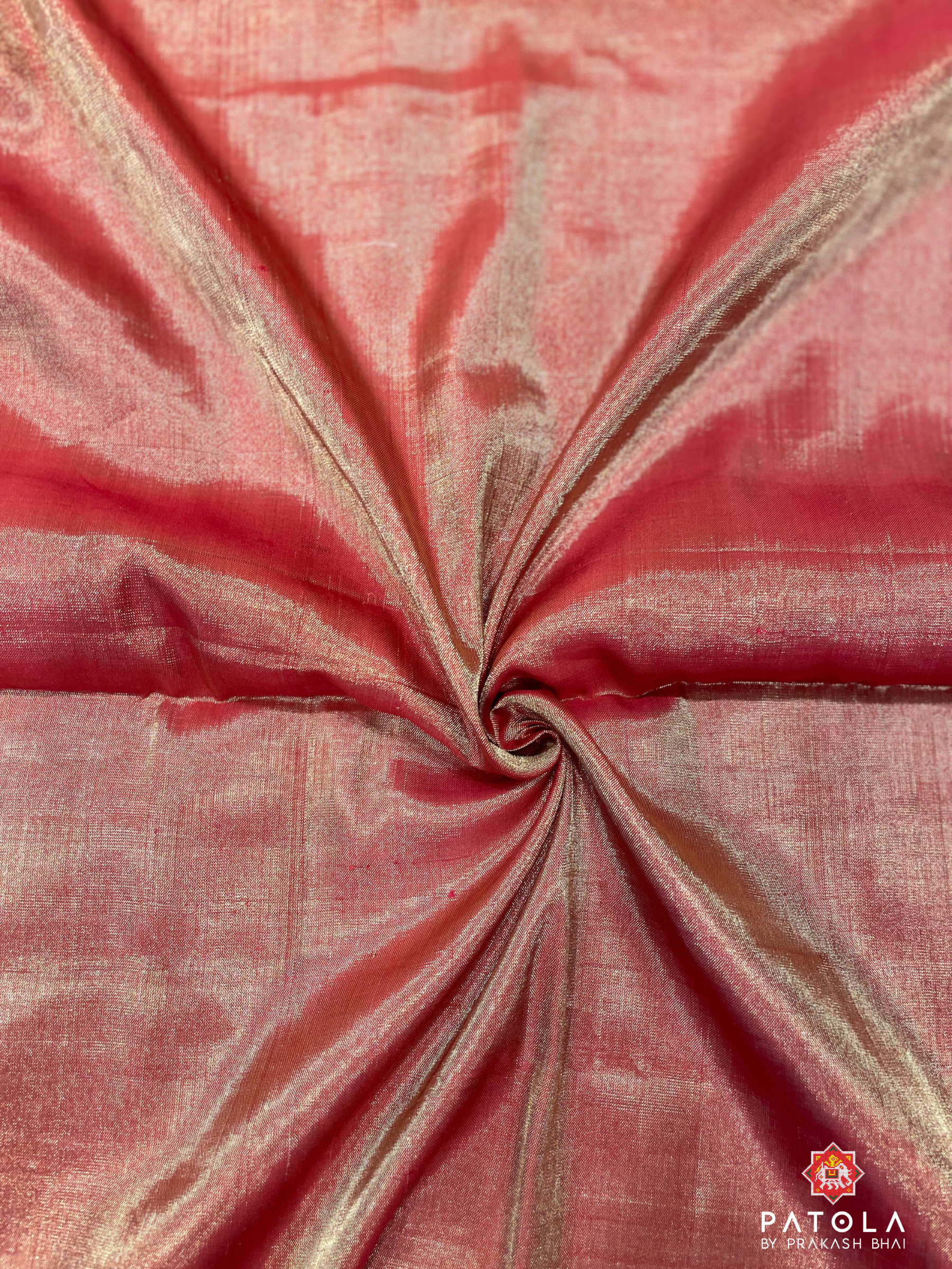 Panchanda Design With Motif Pallu Tissue Patola Saree