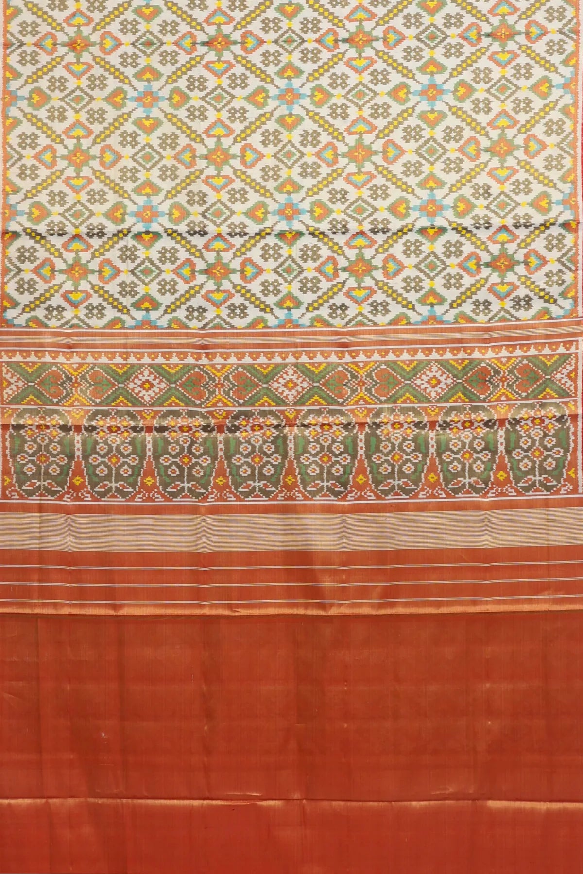 Rajwadi manek chowk design with pallu traditional tissue patola saree