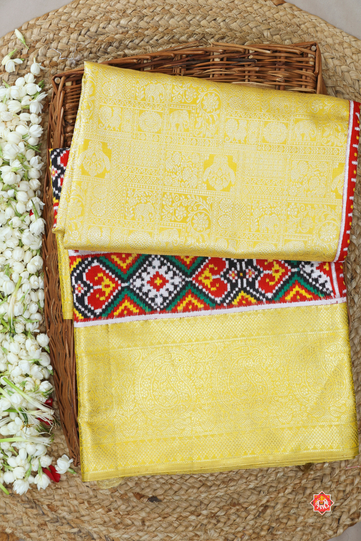 Masterpiece tissue kanchipuram with skirt border design patan patola saree