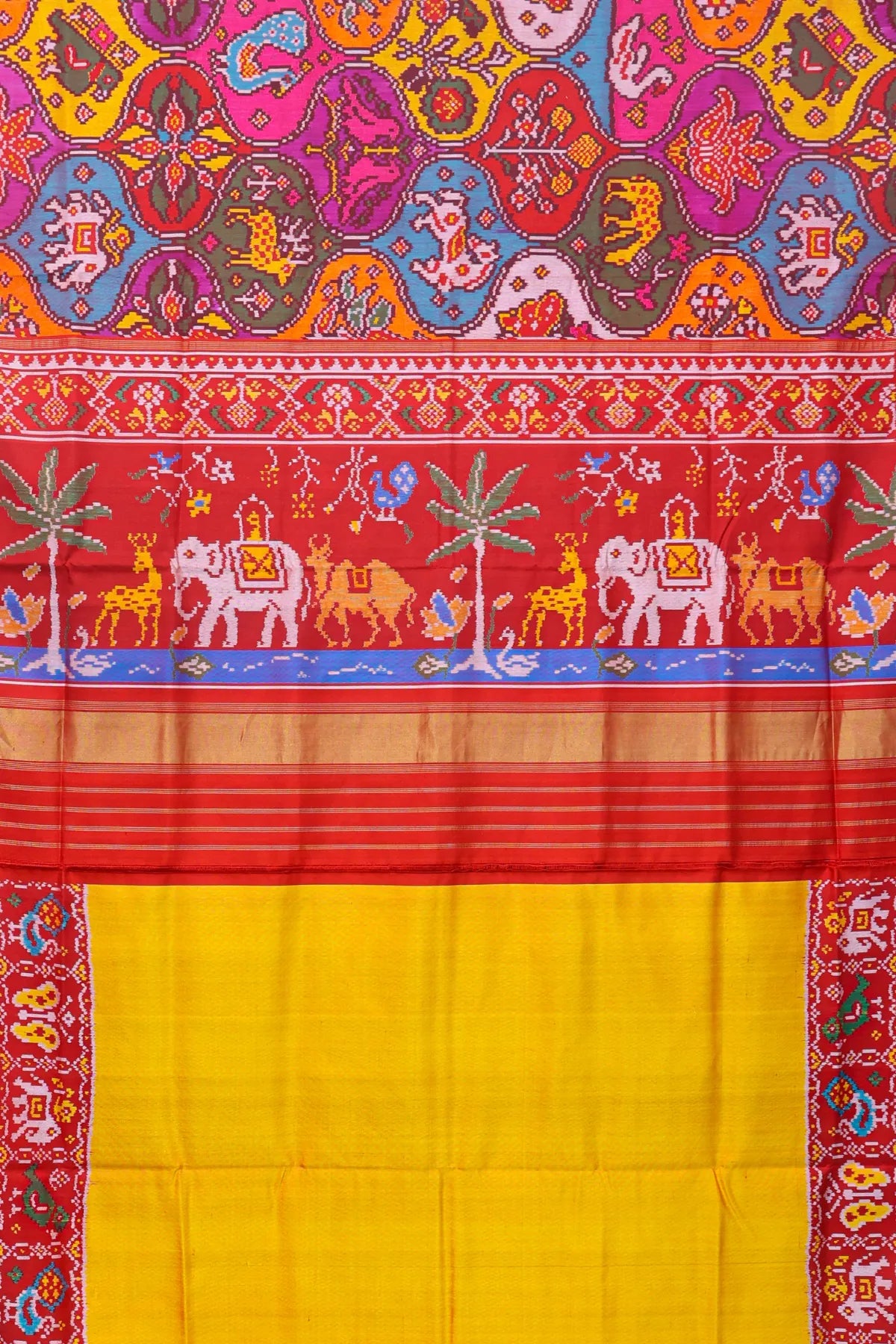 Master piece 10 motifs design with pallu design traditional & blouse patola design semi double ikat patola saree