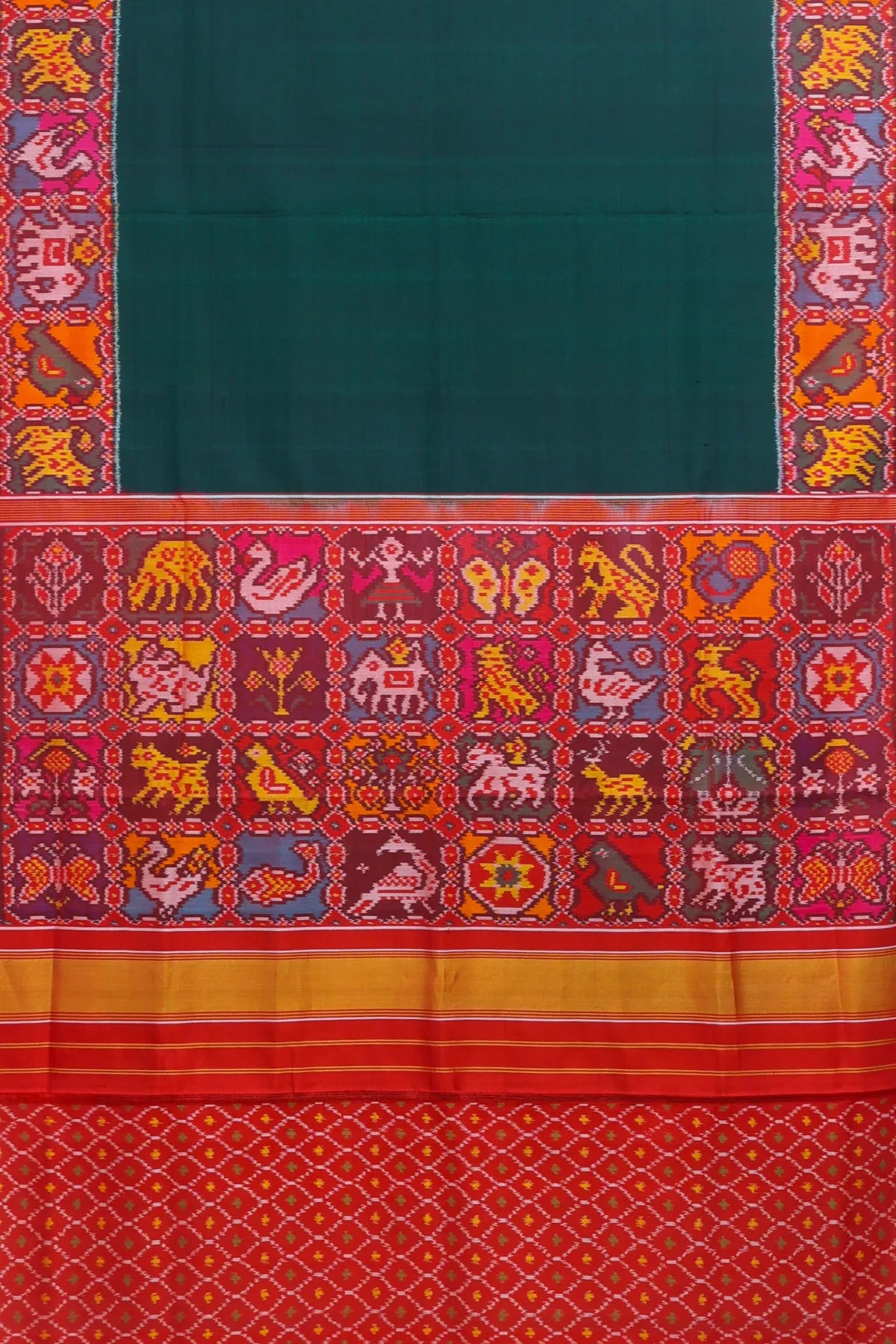 Plain patola with border pallu motif  design & blouse patola design  semi double ikat patola saree