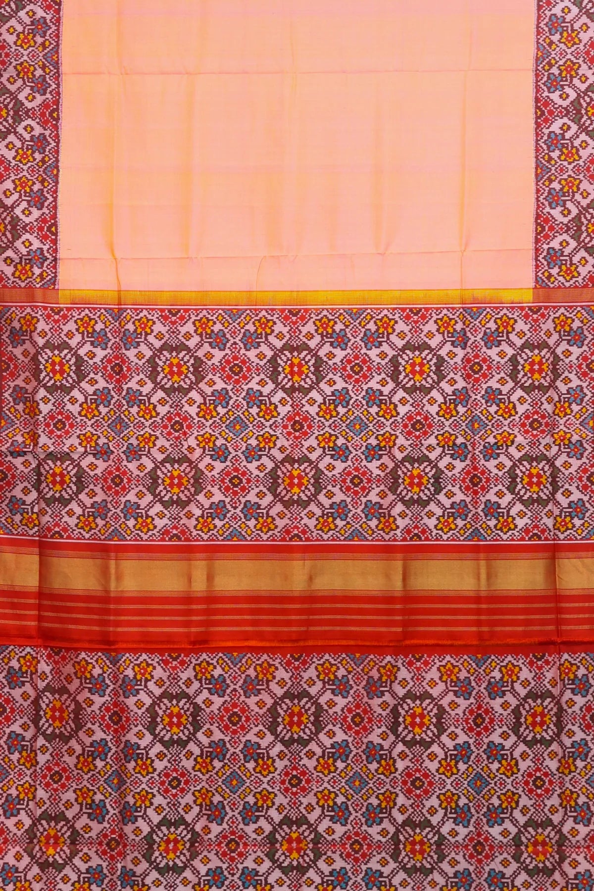 Plain patola with border pallu design navratna semi double ikat patola saree ( blouse patola design)