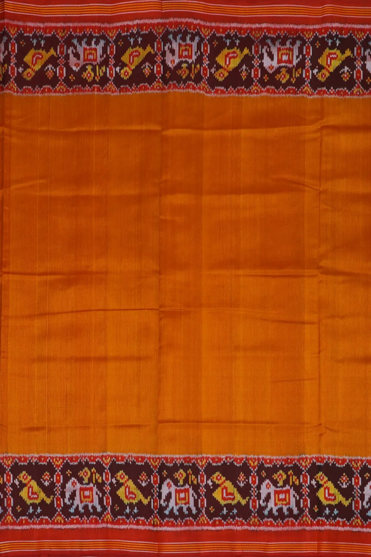 Plain patola saree motif design border pallu semi double ikat patola saree