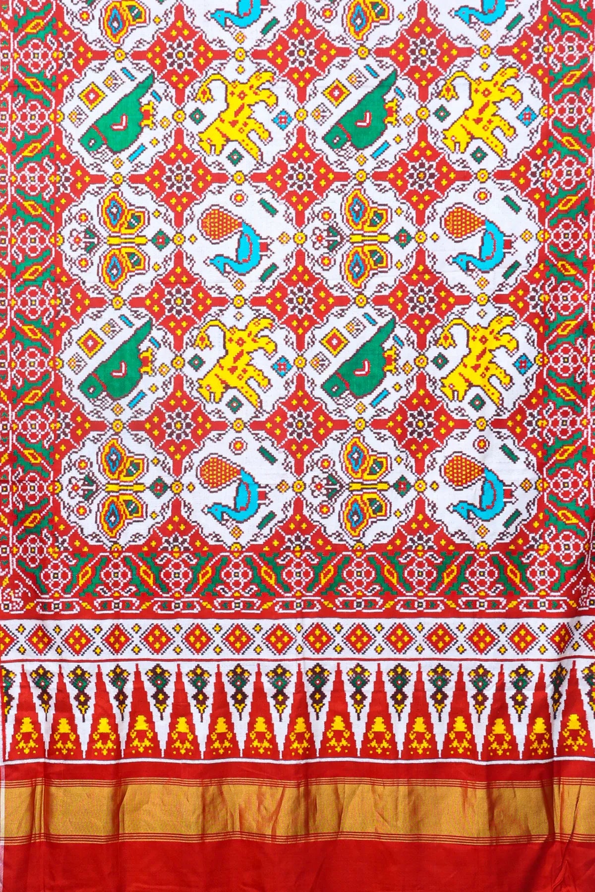 Masterpiece patan patola 4 motifs design pure double ikat patola saree