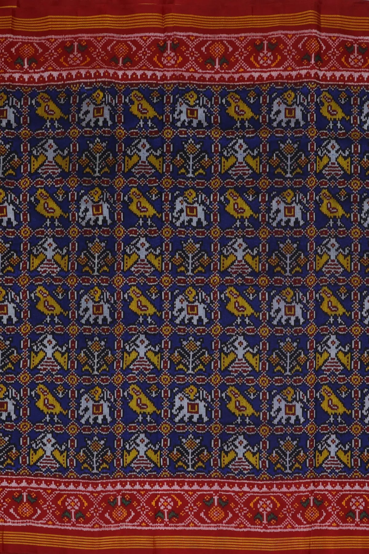 Minakari work with motif design traditional border semi double ikat patola saree