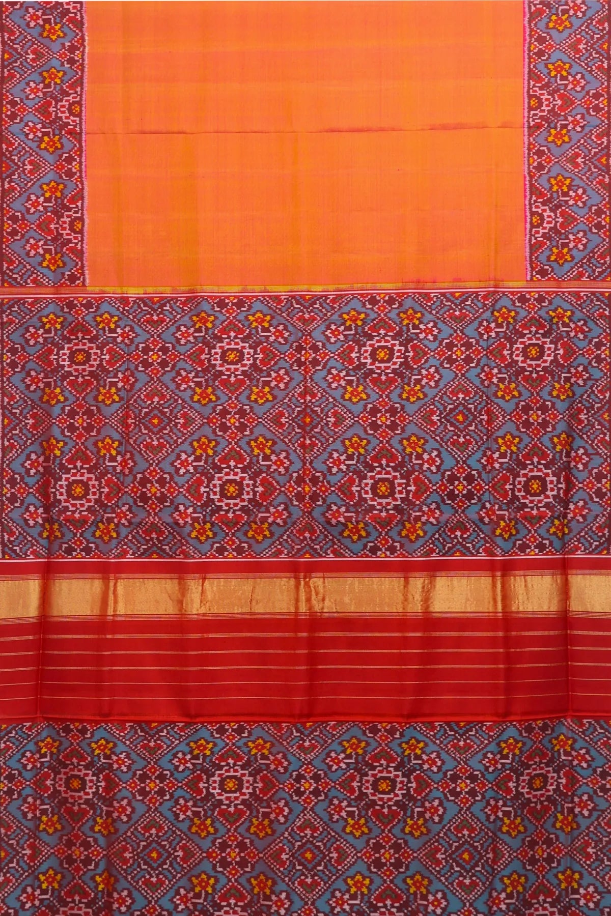 Plain patola with border pallu design paan chanda semi double ikat patola saree ( blouse patola design)