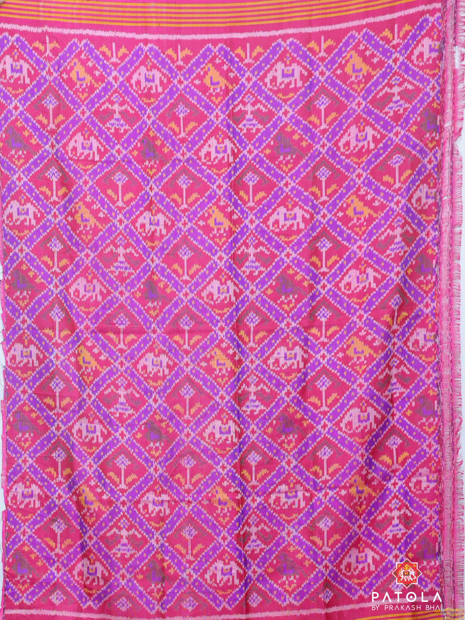 Masterpiece Patola With Petit Point Handwork With Patola Design Blouse Semi Double Ikat Patola Saree