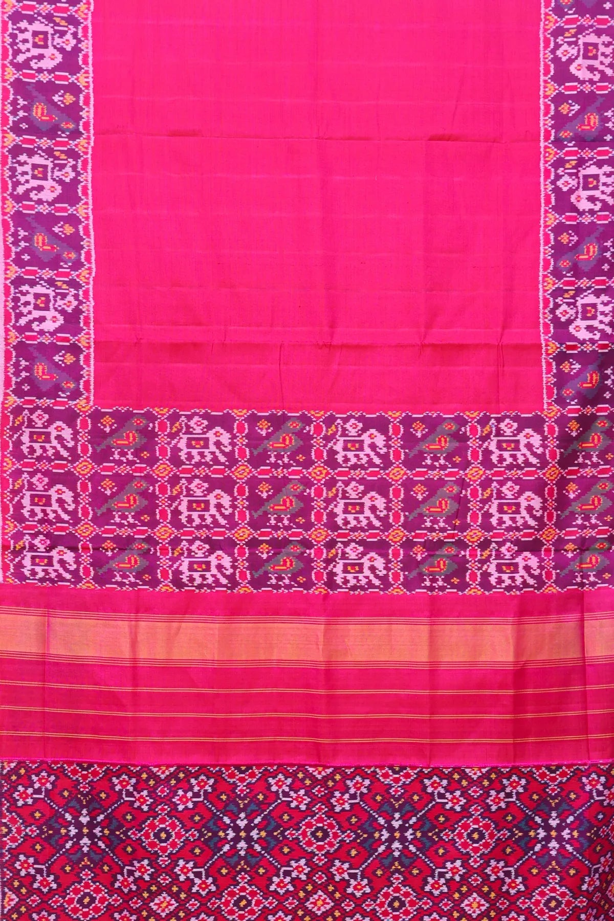 Plain patola with border pallu & blouse patola design semi double ikat patola saree