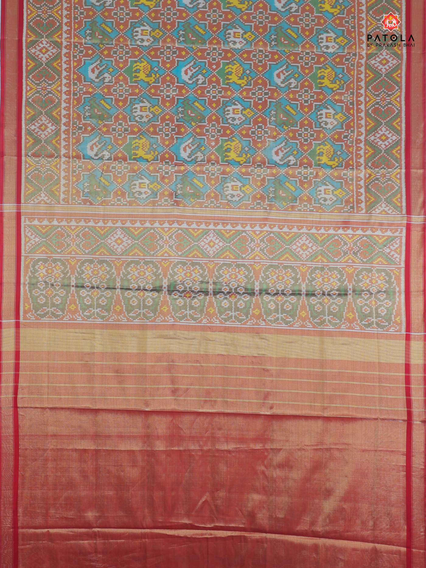 Star design 4 motifs  selaari border tissue patola saree