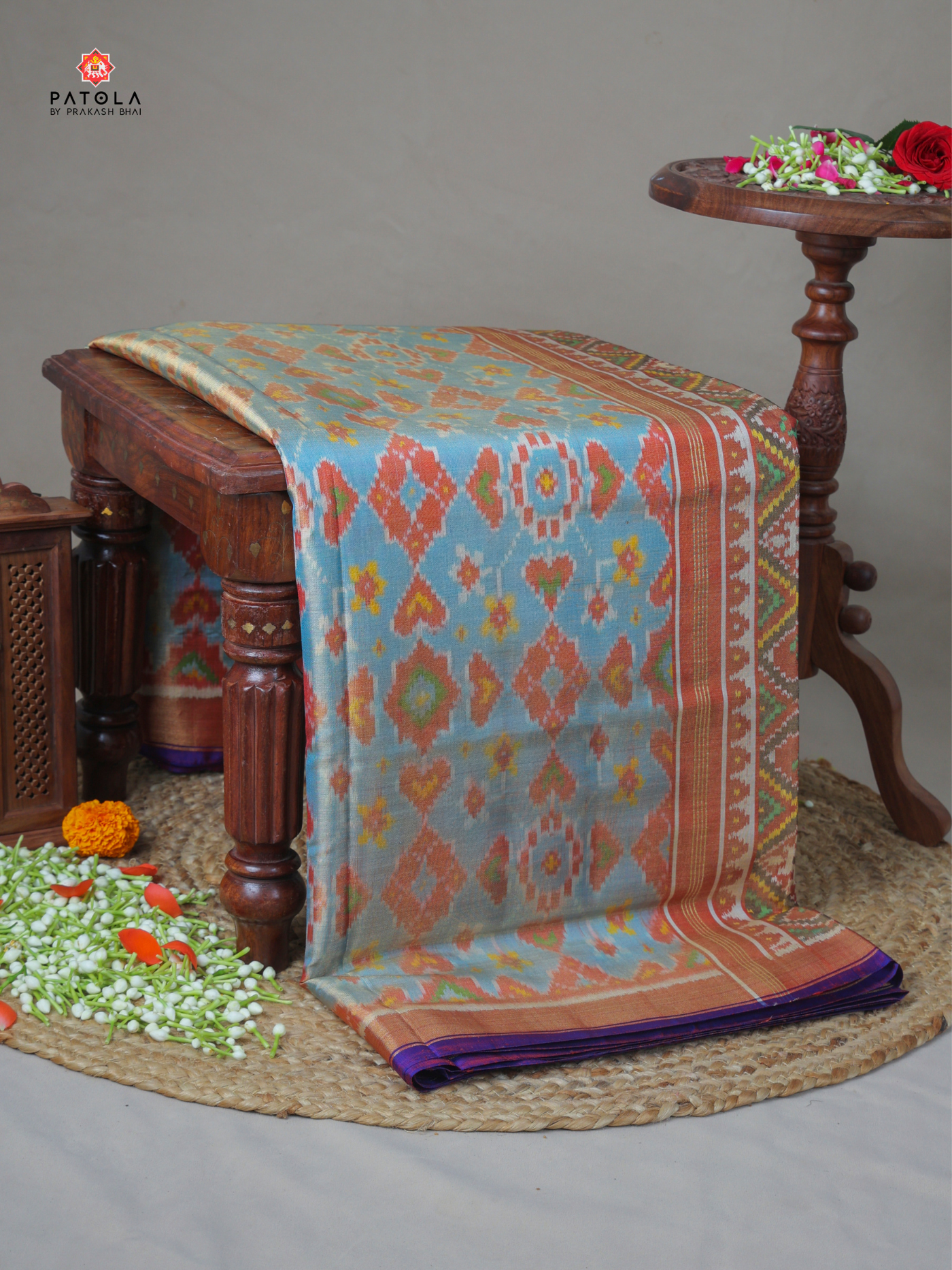 Panchanda navratna mix designer tissue patola saree