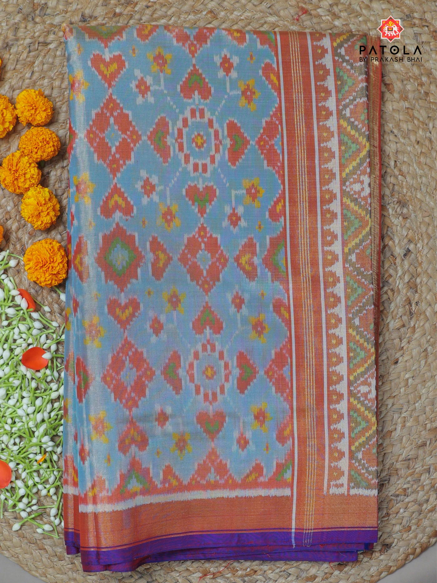 Panchanda navratna mix designer tissue patola saree