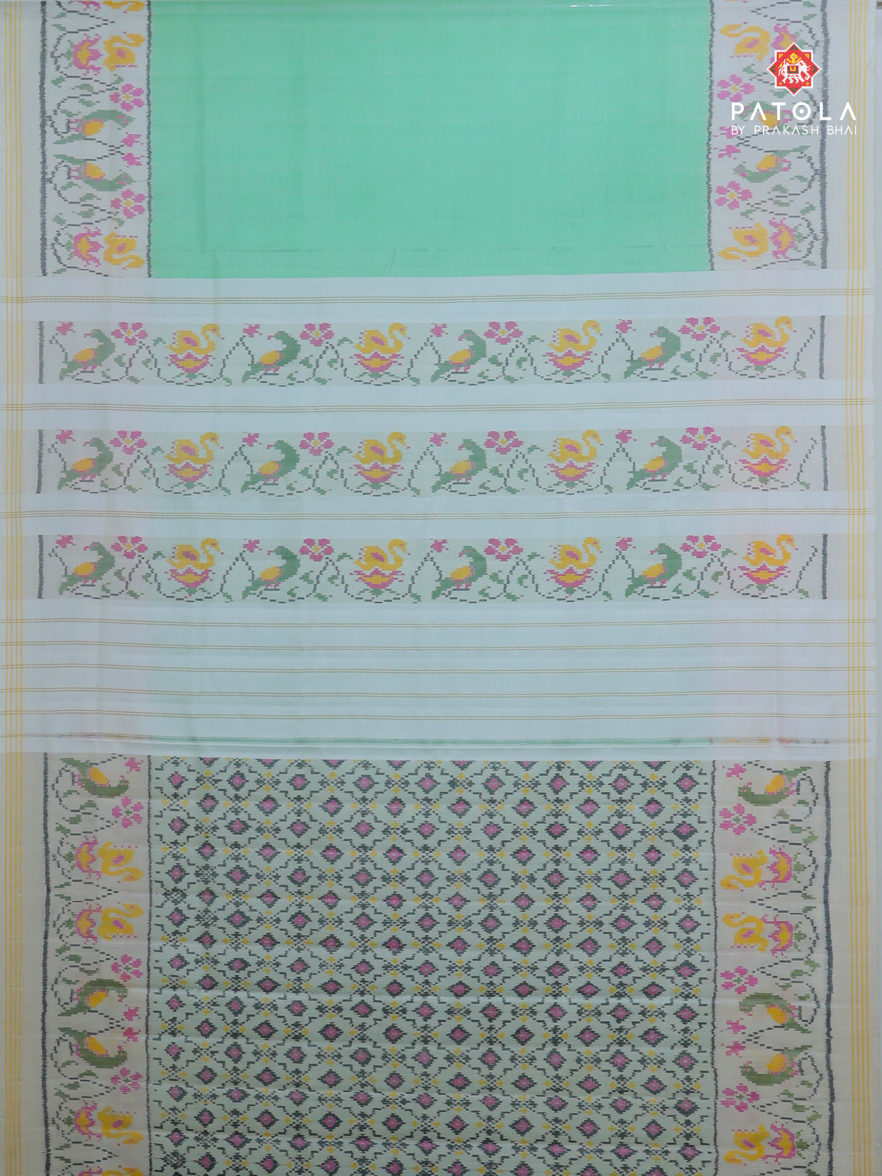 Plain patola saree with blouse patola design