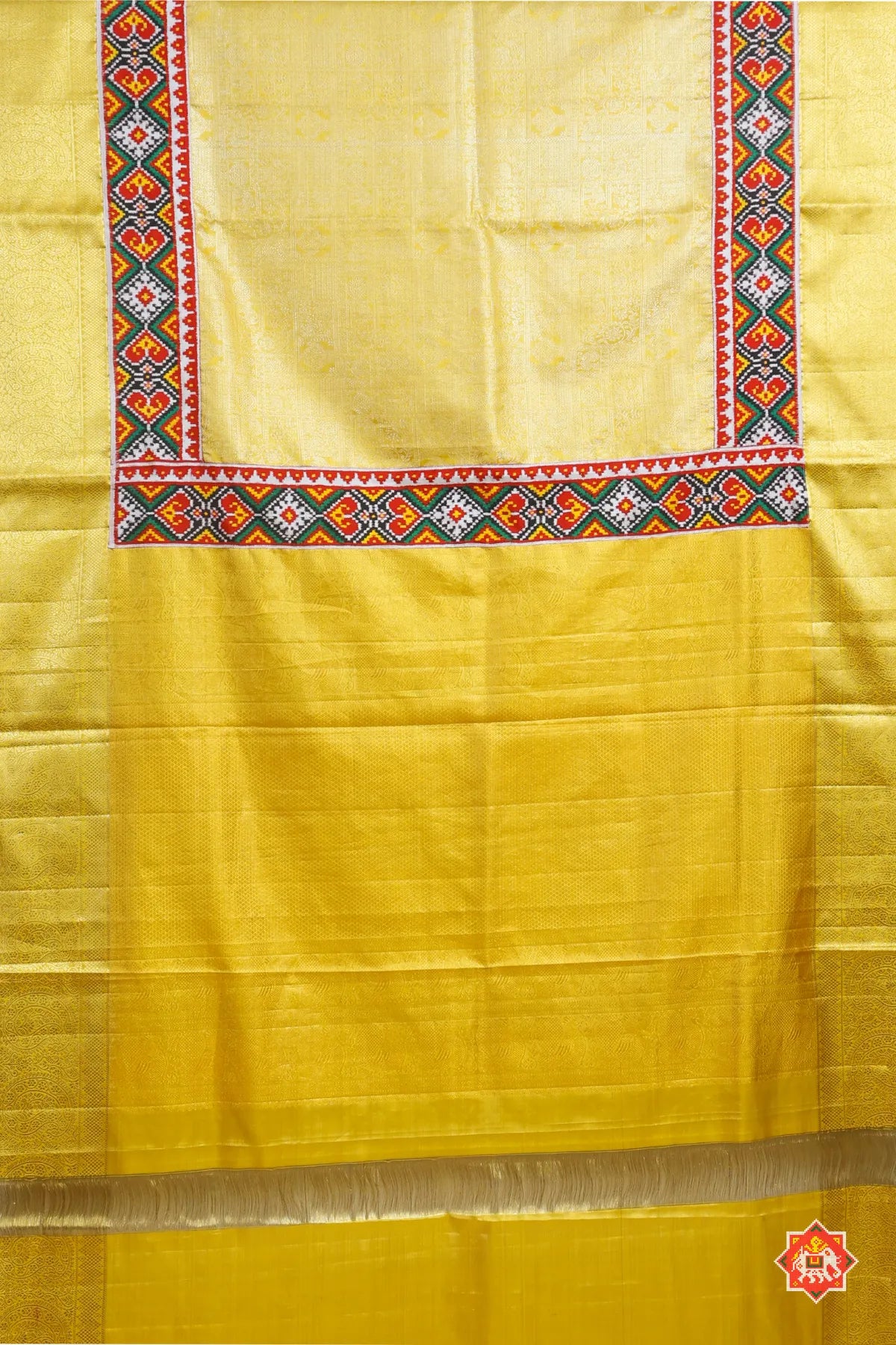 Masterpiece tissue kanchipuram with skirt border design patan patola saree