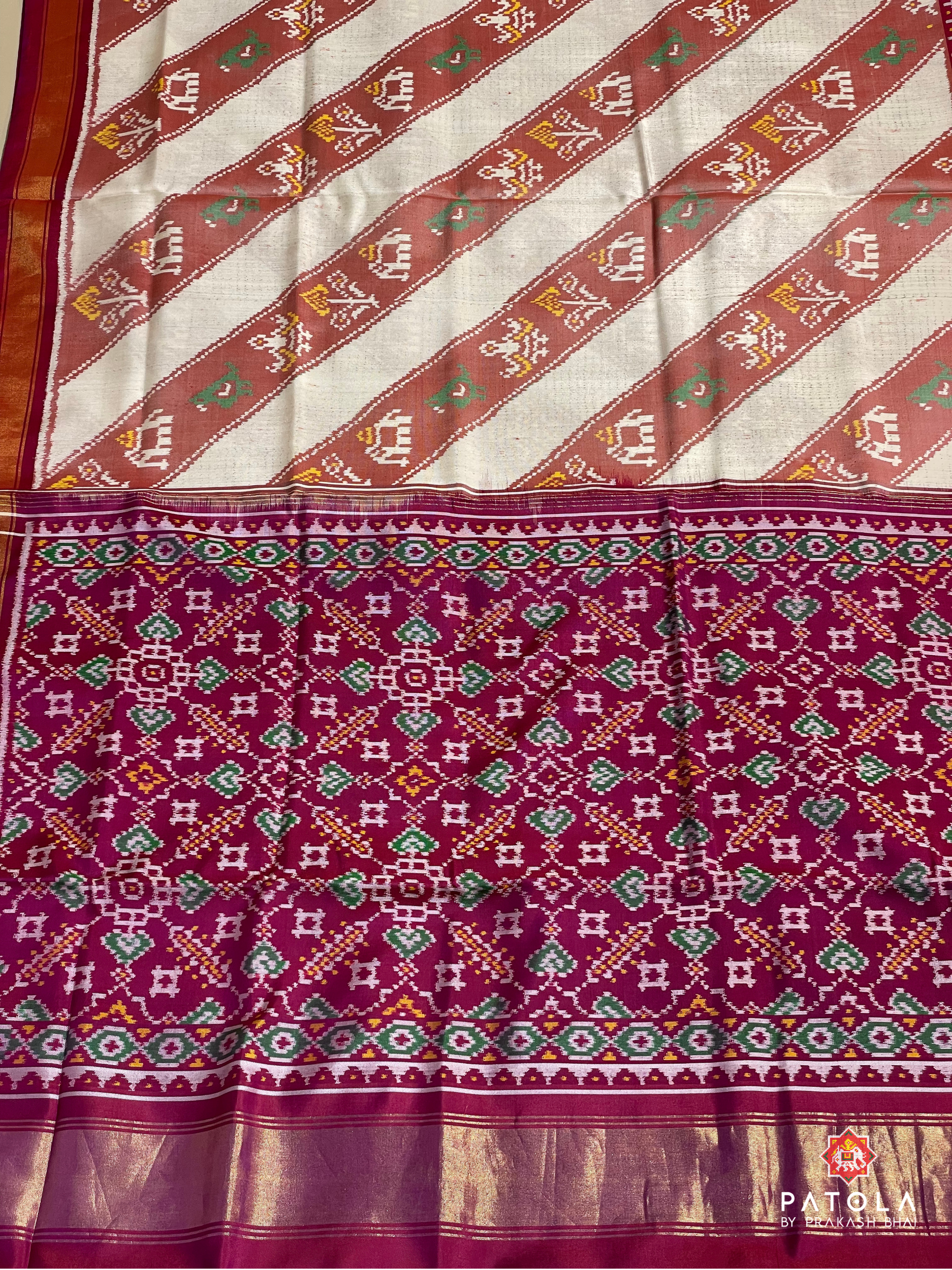 Manekchowk Scut Boder Semi Double Ikat Patola Saree