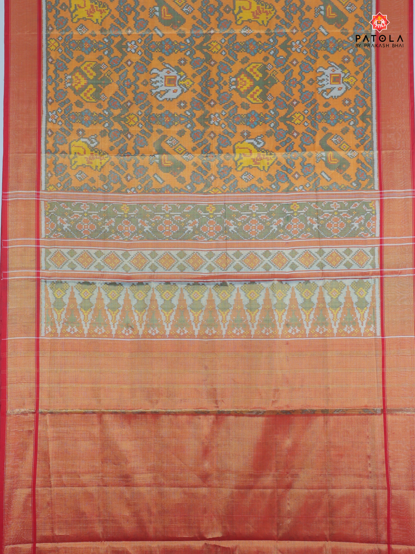 Masterpiece 4 motifs Design with big border tissue patola saree