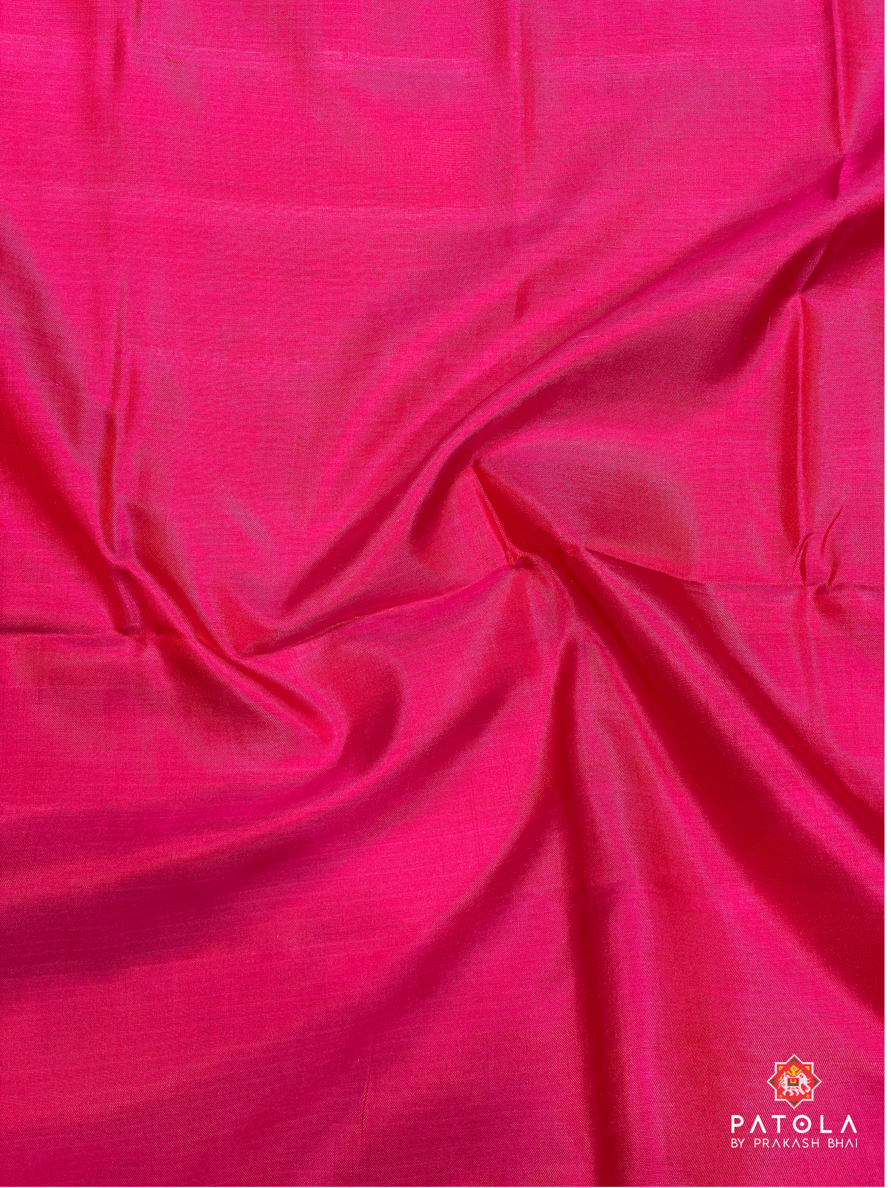 White & Pink Navratna Designer Single Ikat Patola Saree