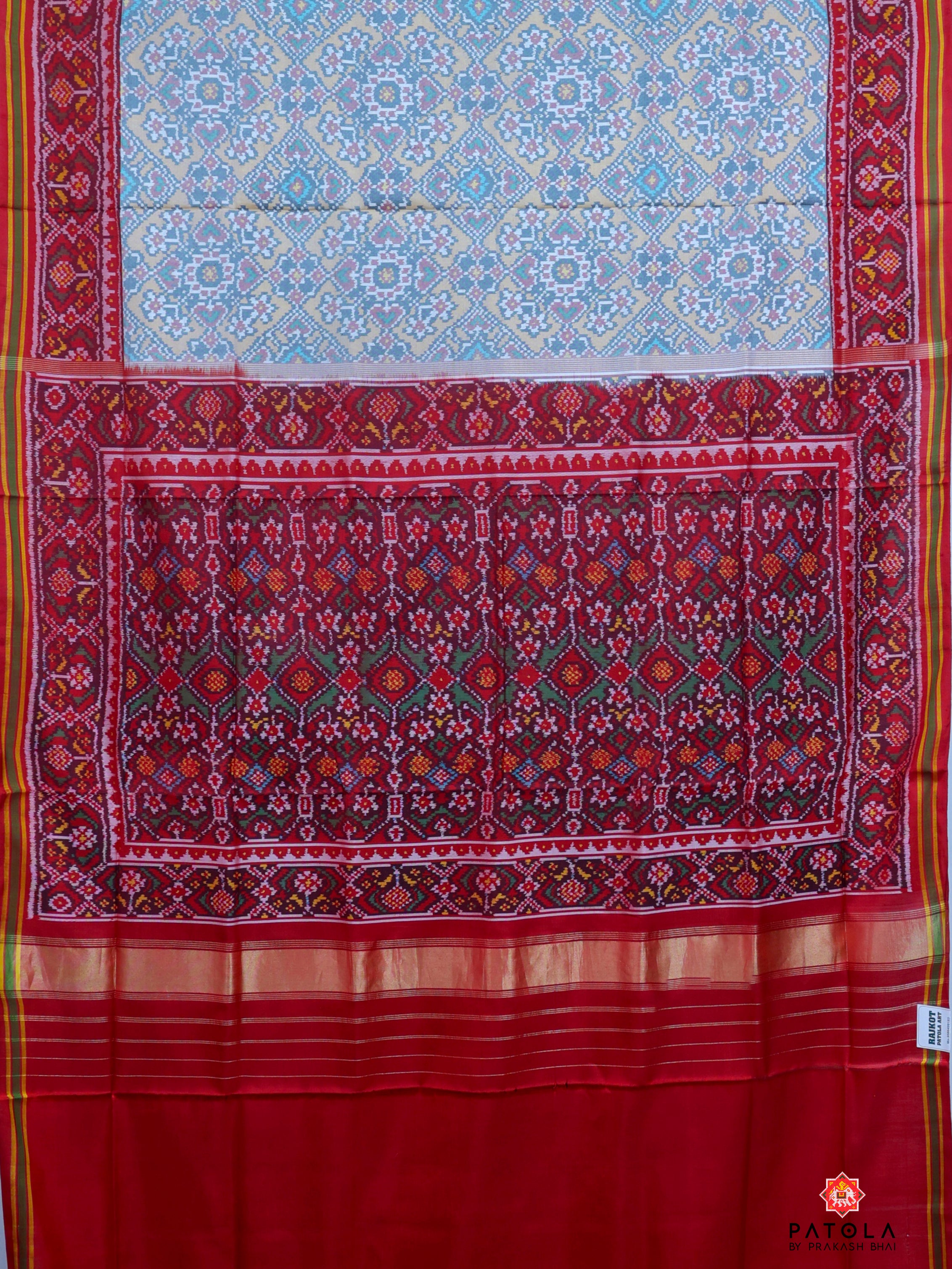 Navratna Panchanda Mix Designer Semi Double Ikat Patola Saree