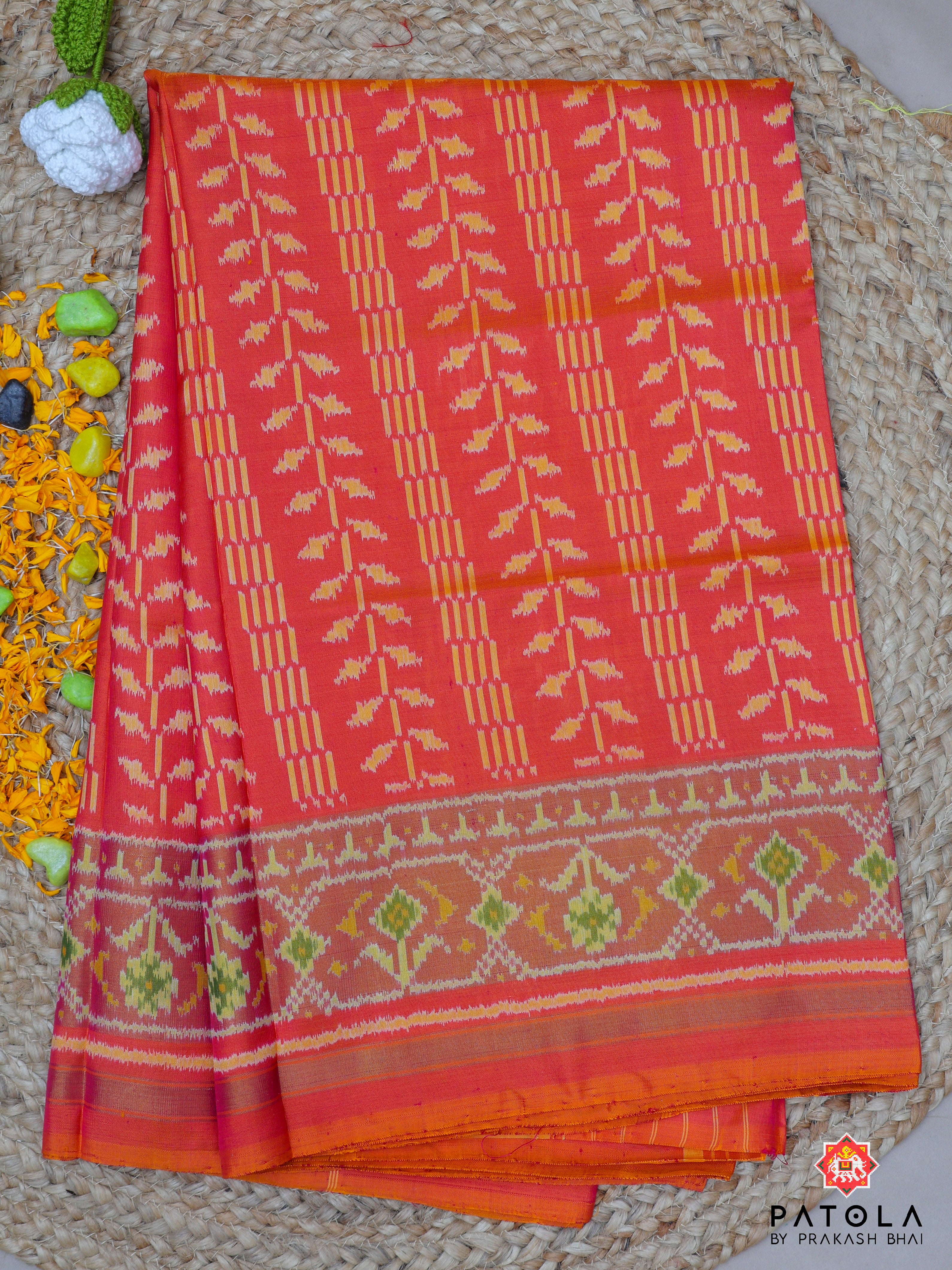 Ghughroo Border With Fency Design Single Ikat Patola Saree
