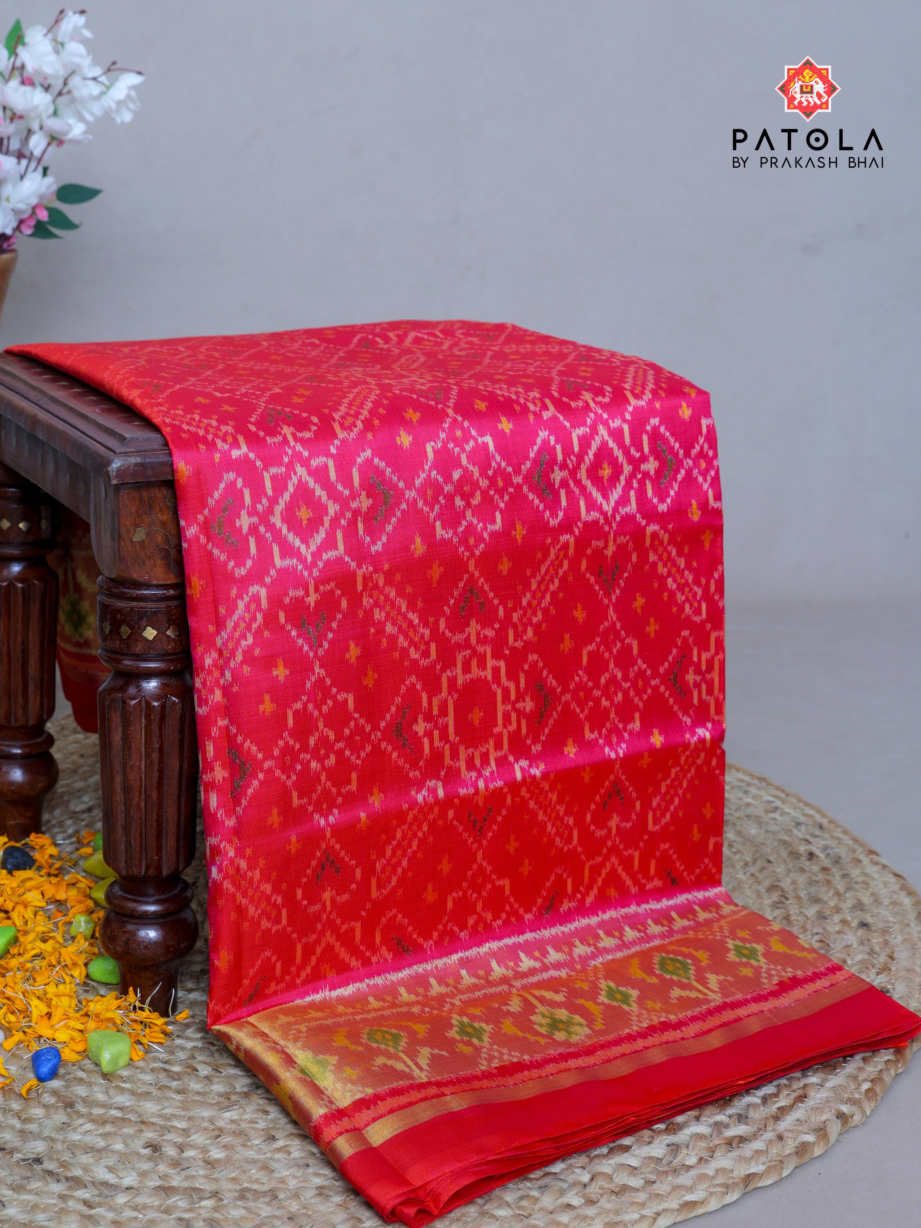 Pink Manek Chowk Panchanda Mix Design Single Ikat Patola Saree