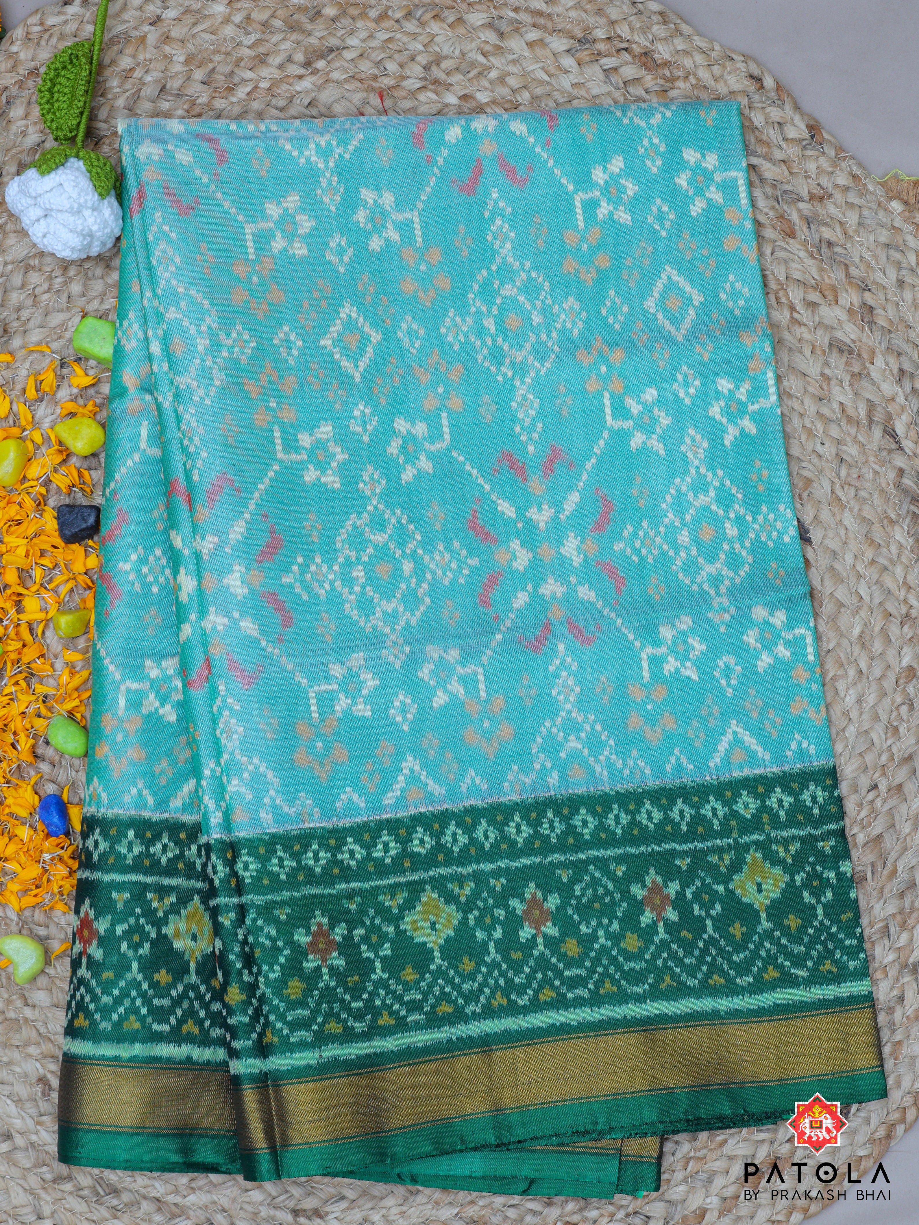 Navratna Design With Fency Border Single Ikat Patola Saree