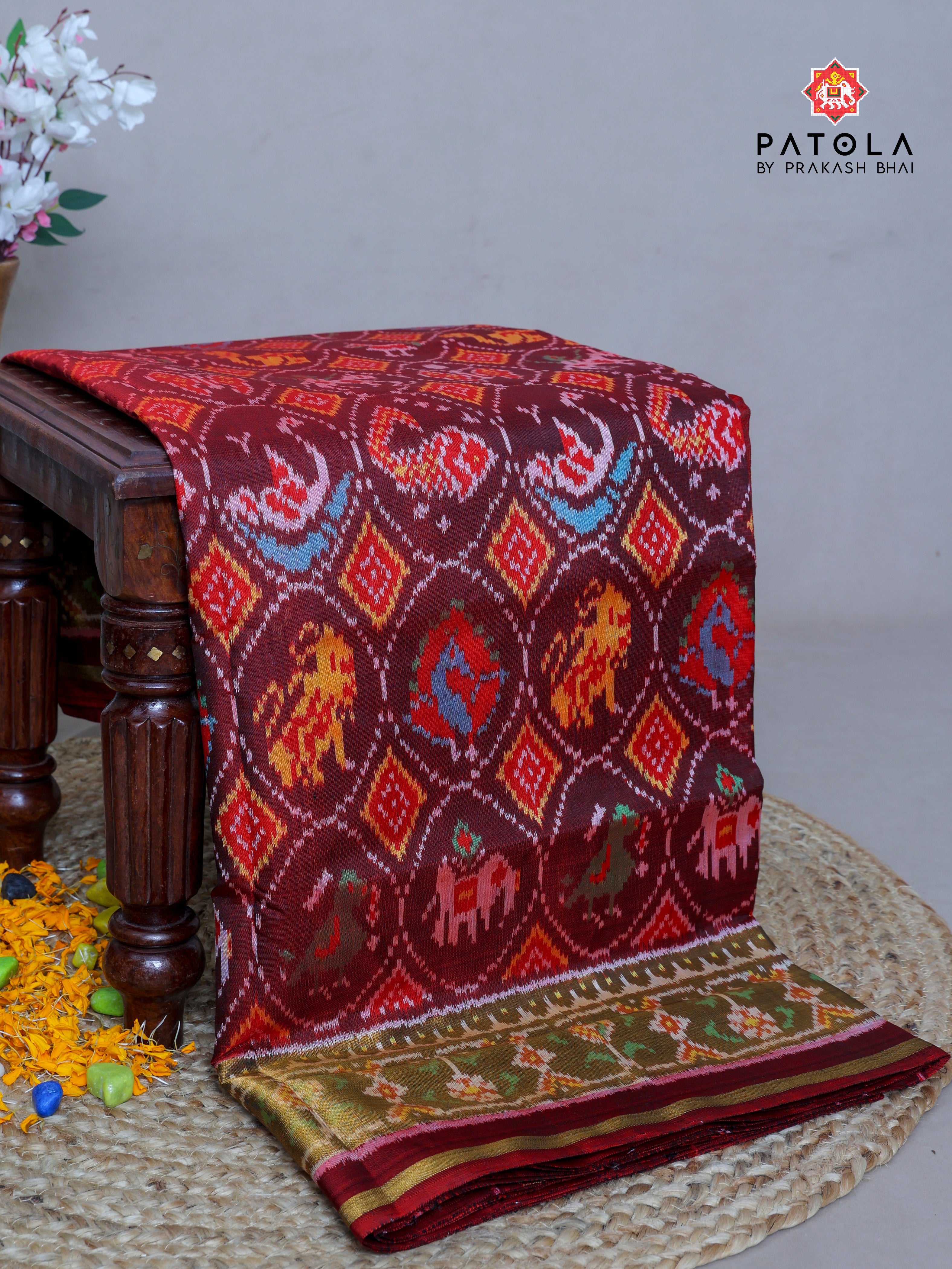 8 Figures Designer Single Ikat Patola Saree