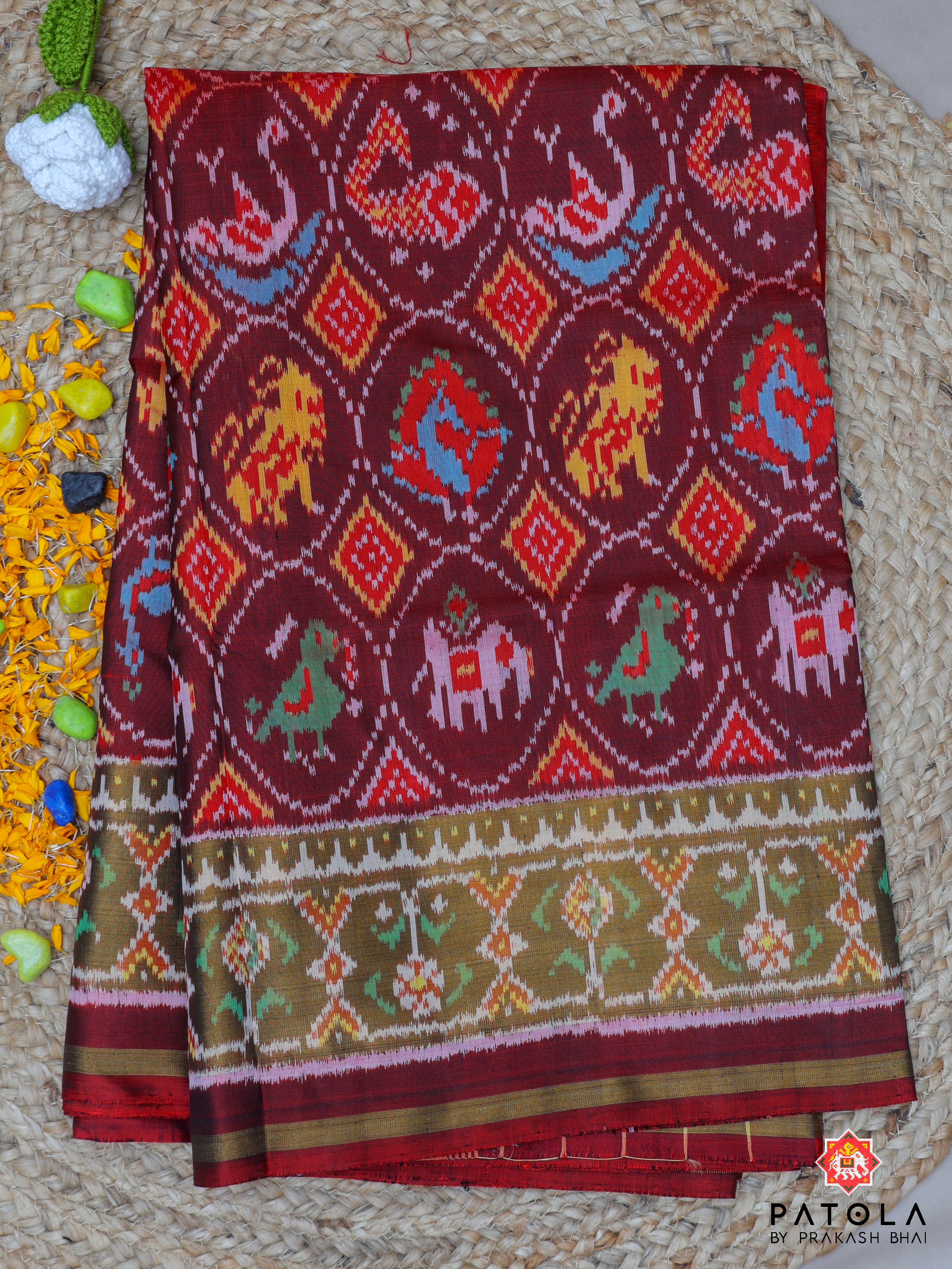 8 Figures Designer Single Ikat Patola Saree