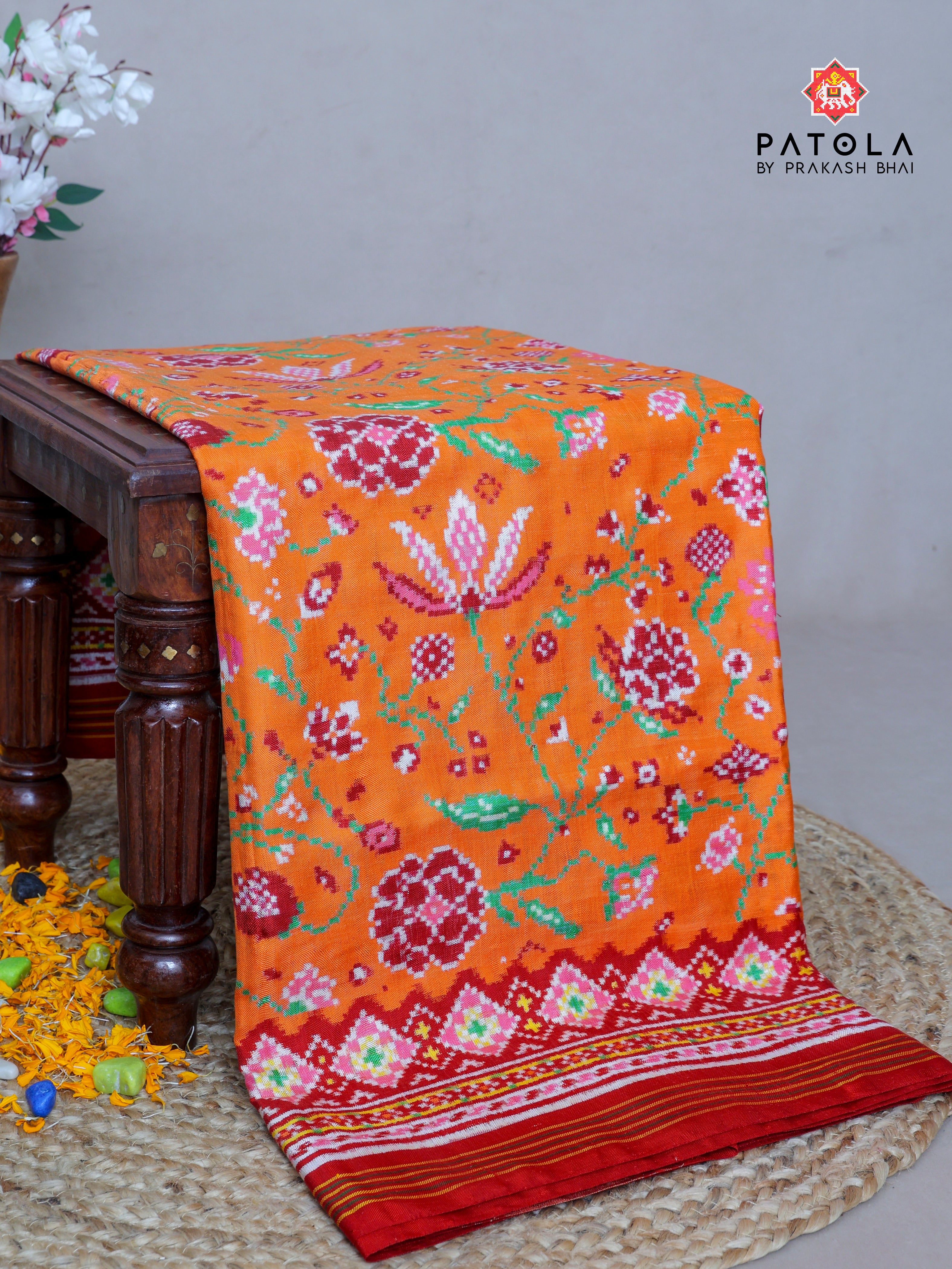 Masterpiece Flowers Designer Pure Double Ikat Patola Saree