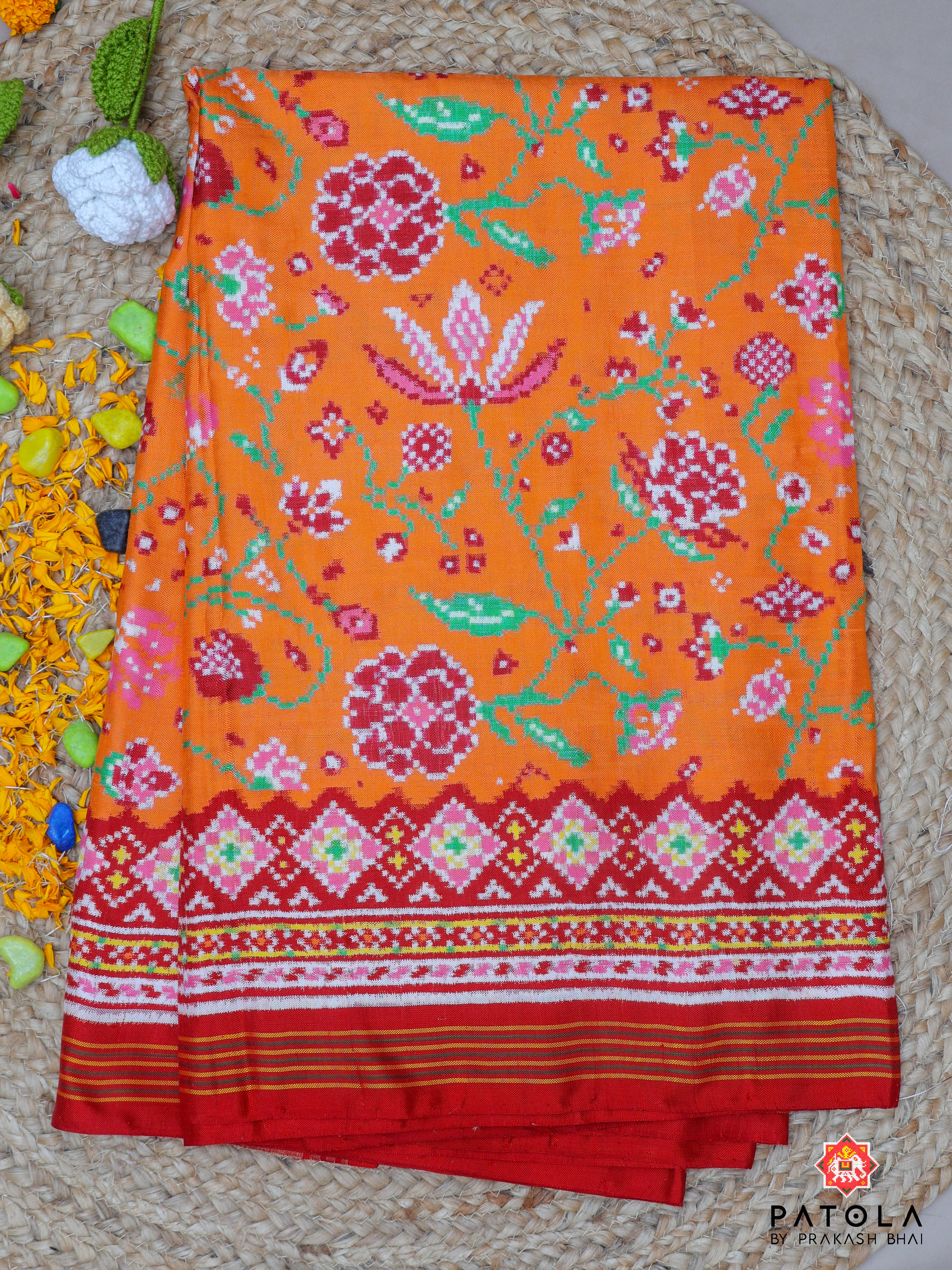 Masterpiece Flowers Designer Pure Double Ikat Patola Saree