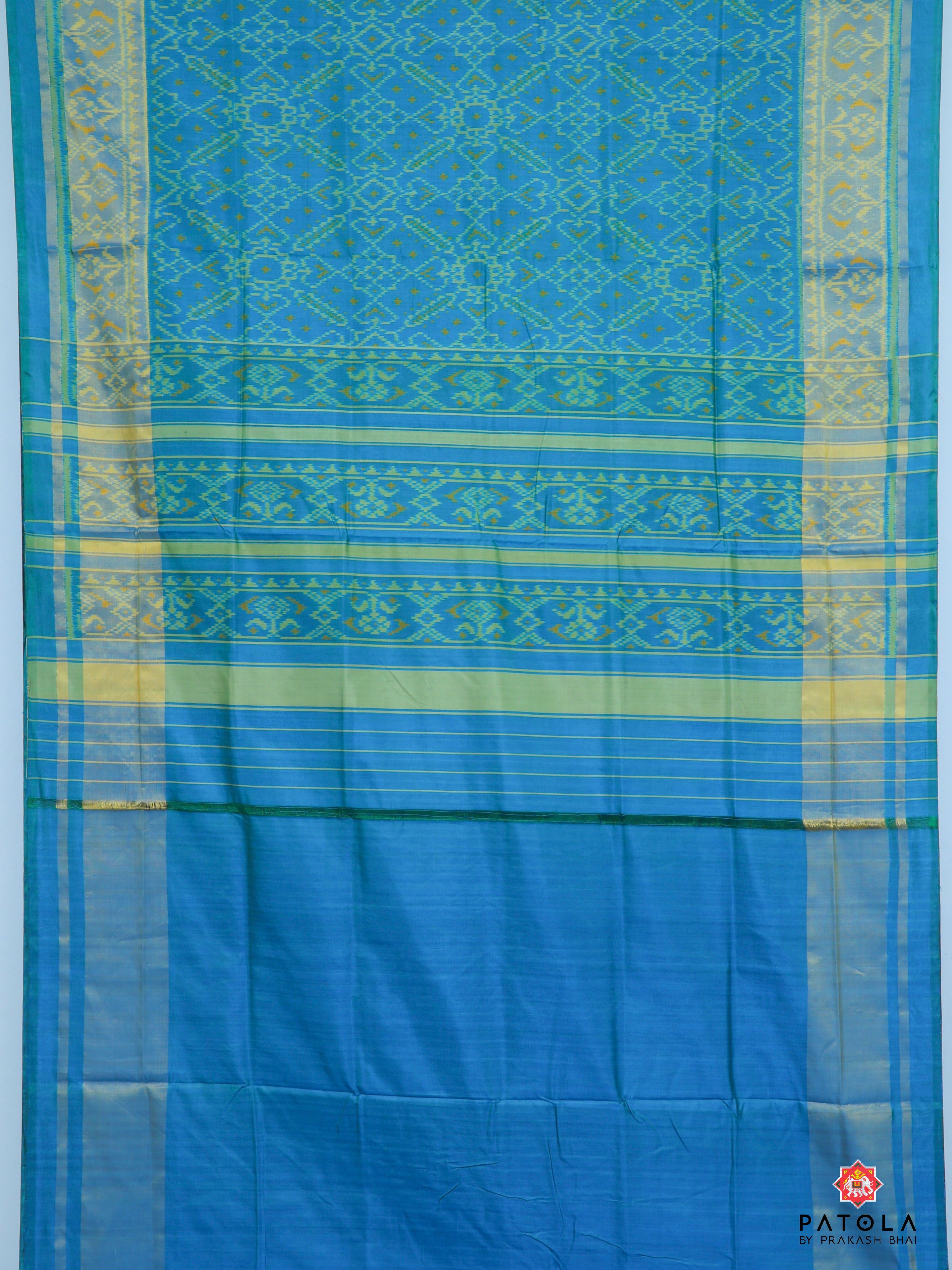 C-Green Manekchowk Panchanda Mix Design Single Ikat Patola Saree
