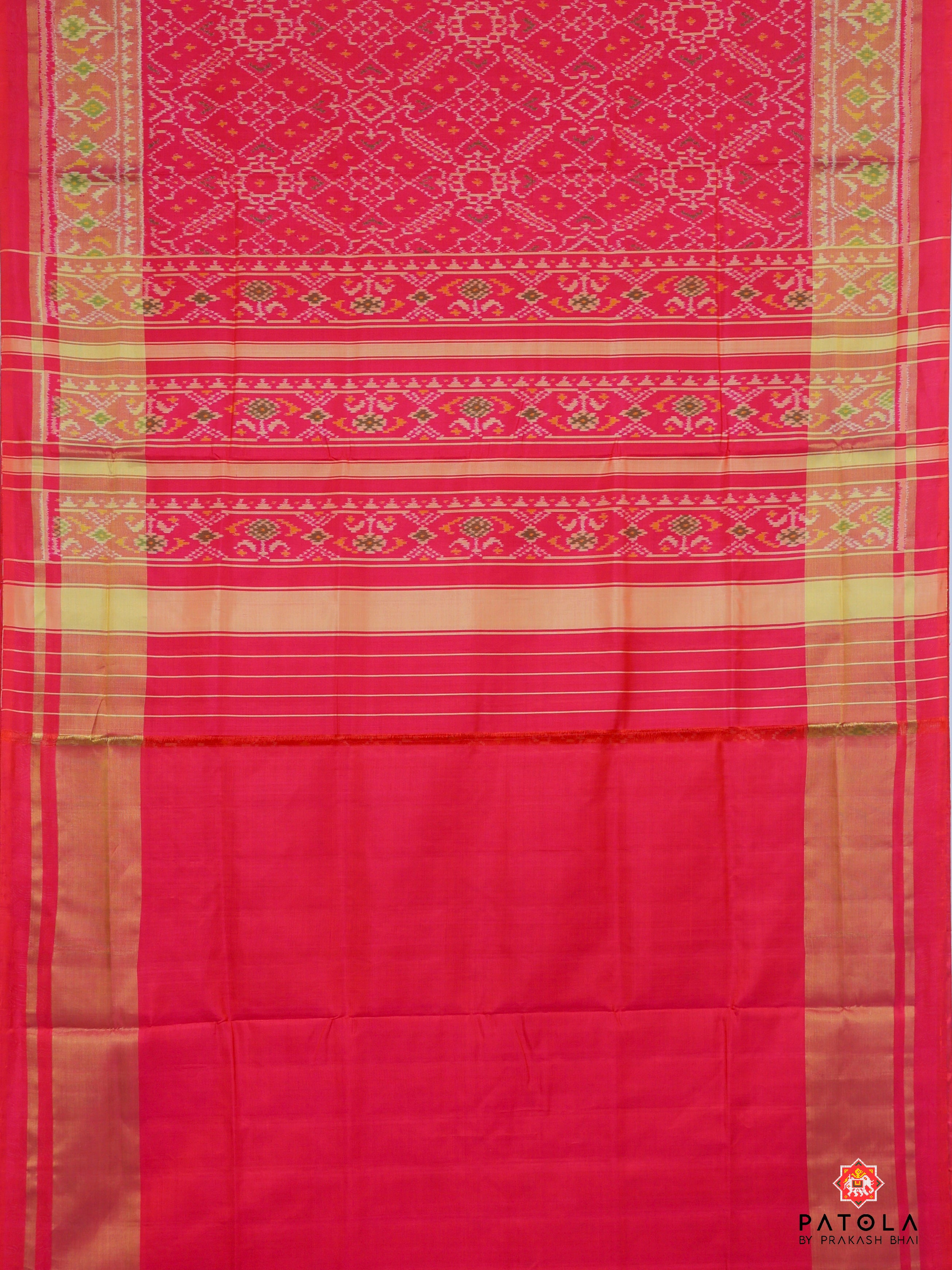 Pink Manek Chowk Panchanda Mix Design Single Ikat Patola Saree