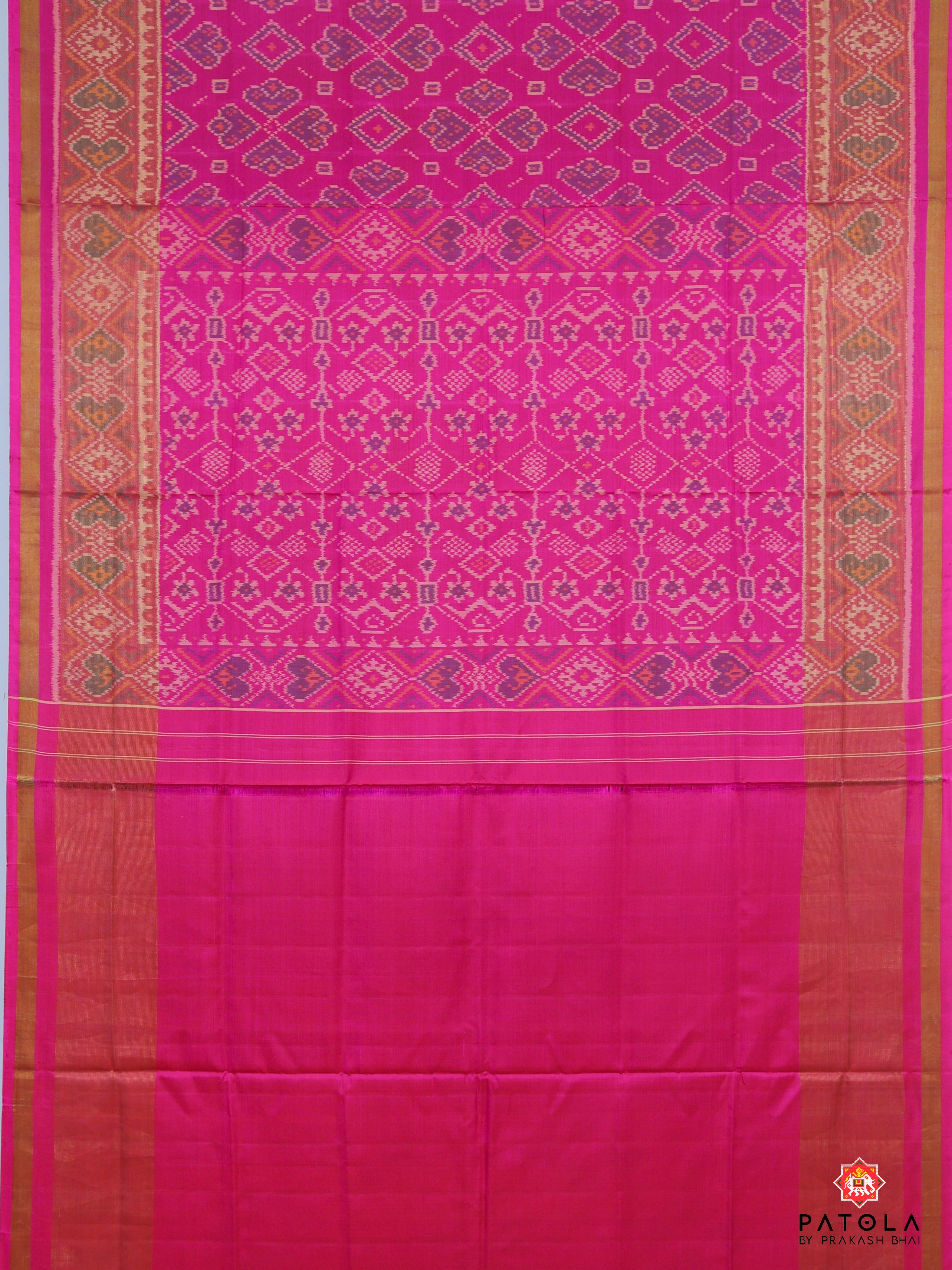 Magenta Panchanda Design Single Ikat Patola Saree