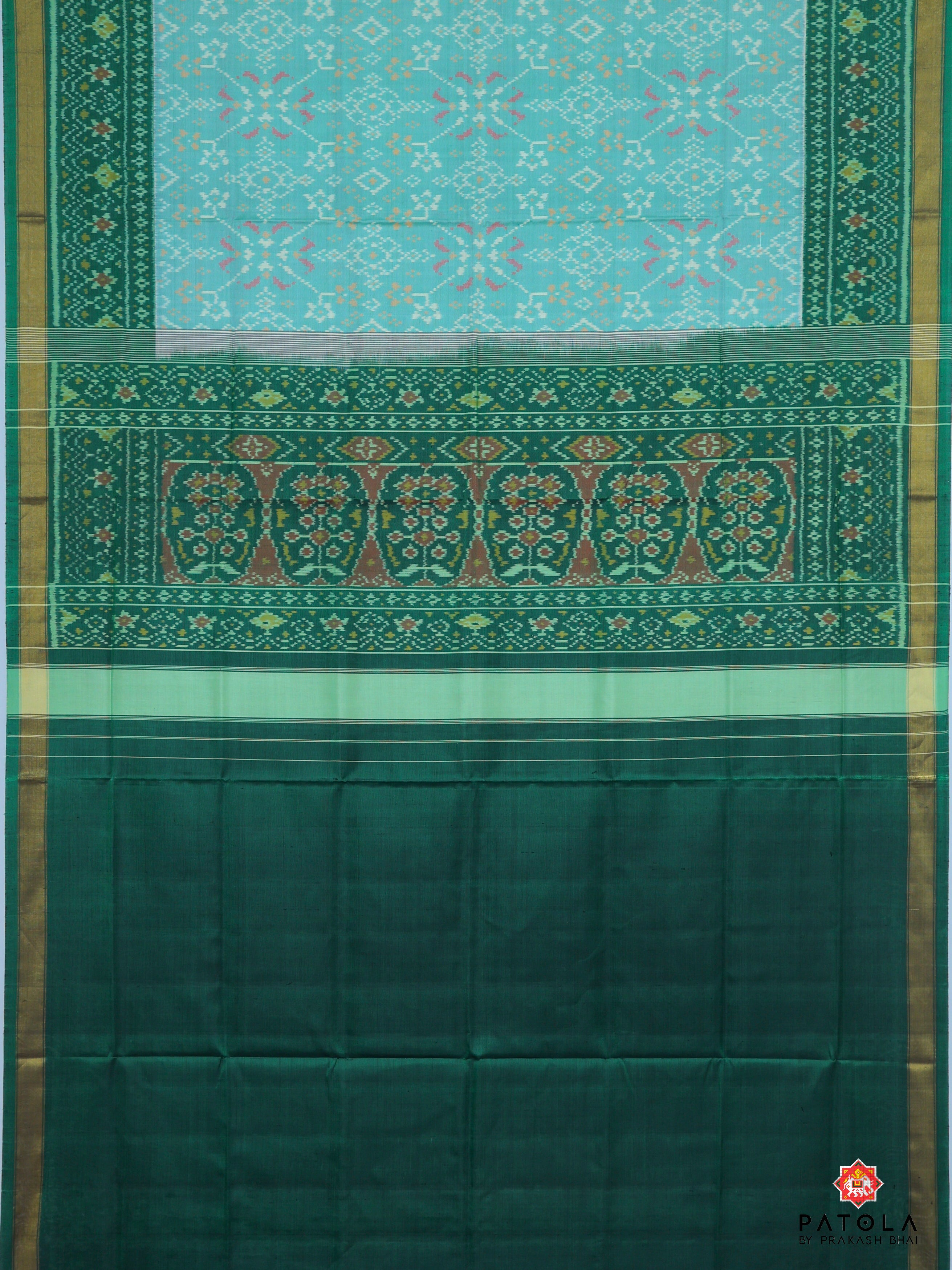 Navratna Design With Fency Border Single Ikat Patola Saree